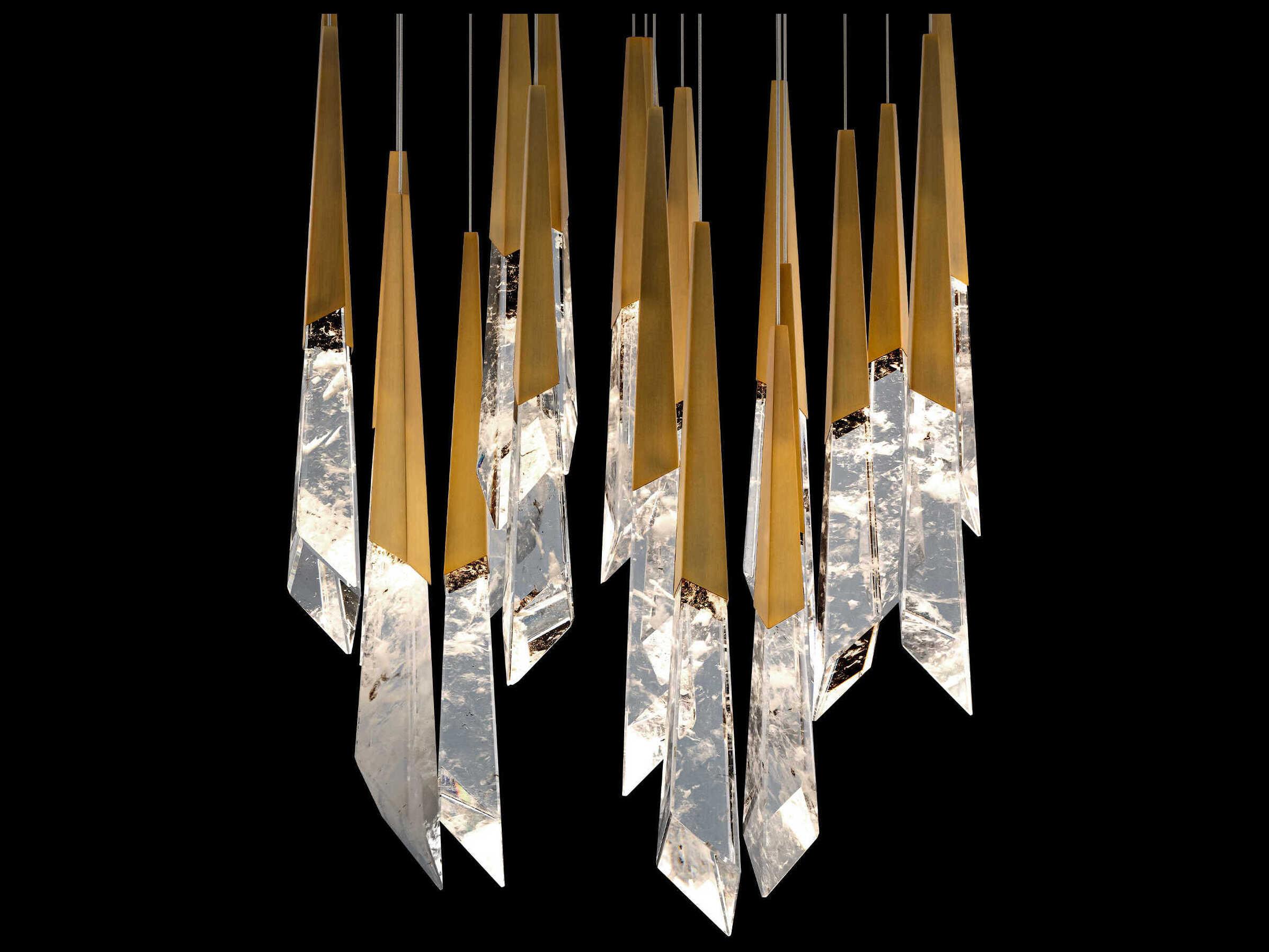 Schonbek Solitude 21-Light Aged Brass Linear Pendant