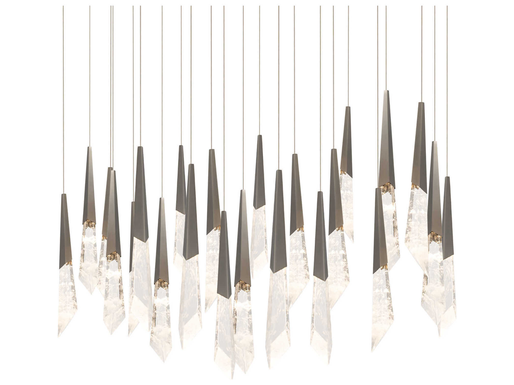 Schonbek Solitude 23-Light Antique Nickel Linear Island Pendant