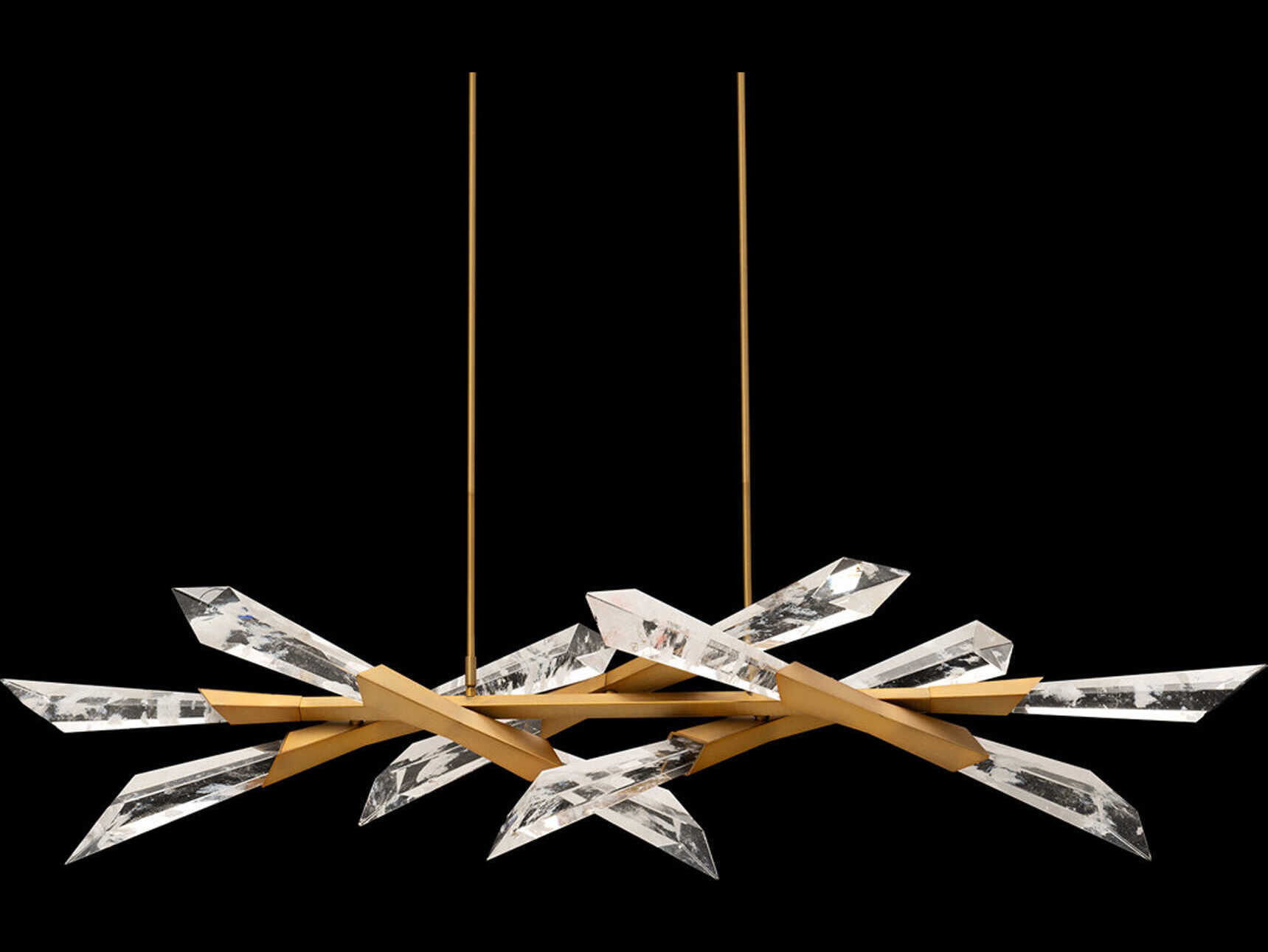 Schonbek Solitude 12-Light Aged Brass Linear Island Pendant