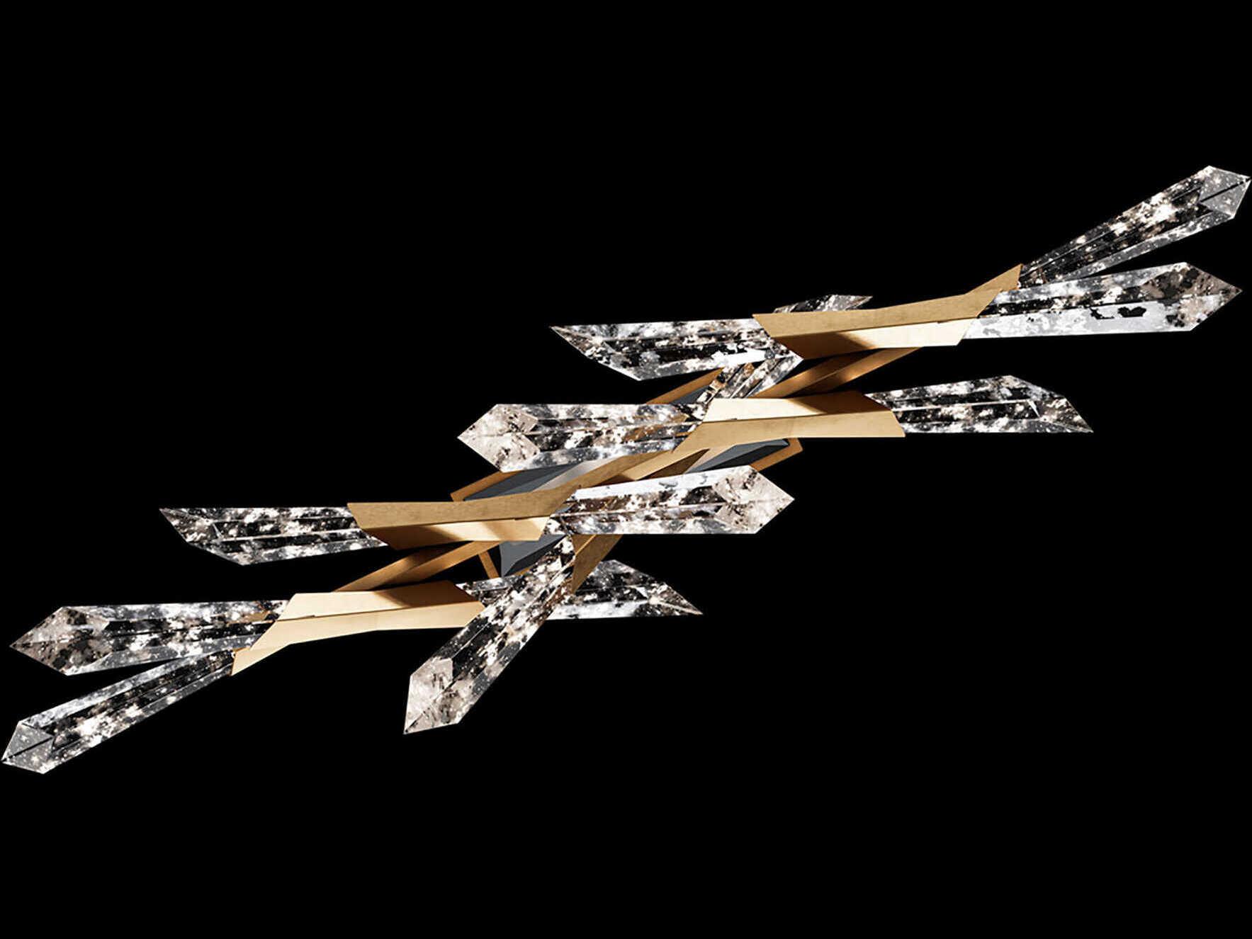 Schonbek Solitude 12-Light Aged Brass Linear Island Pendant