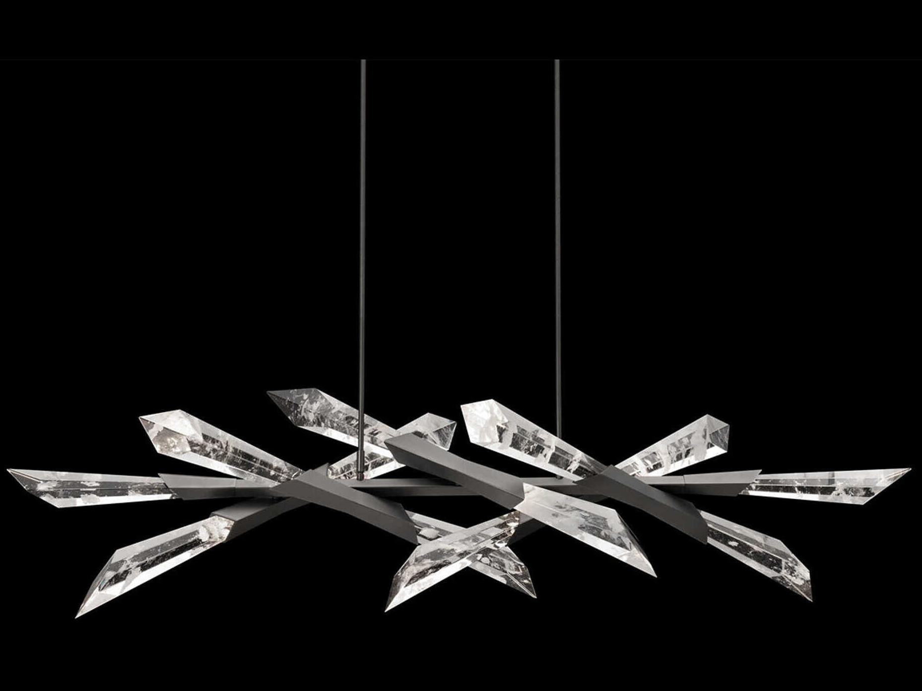 Schonbek Solitude 12-Light Antique Nickel Linear Island Pendant