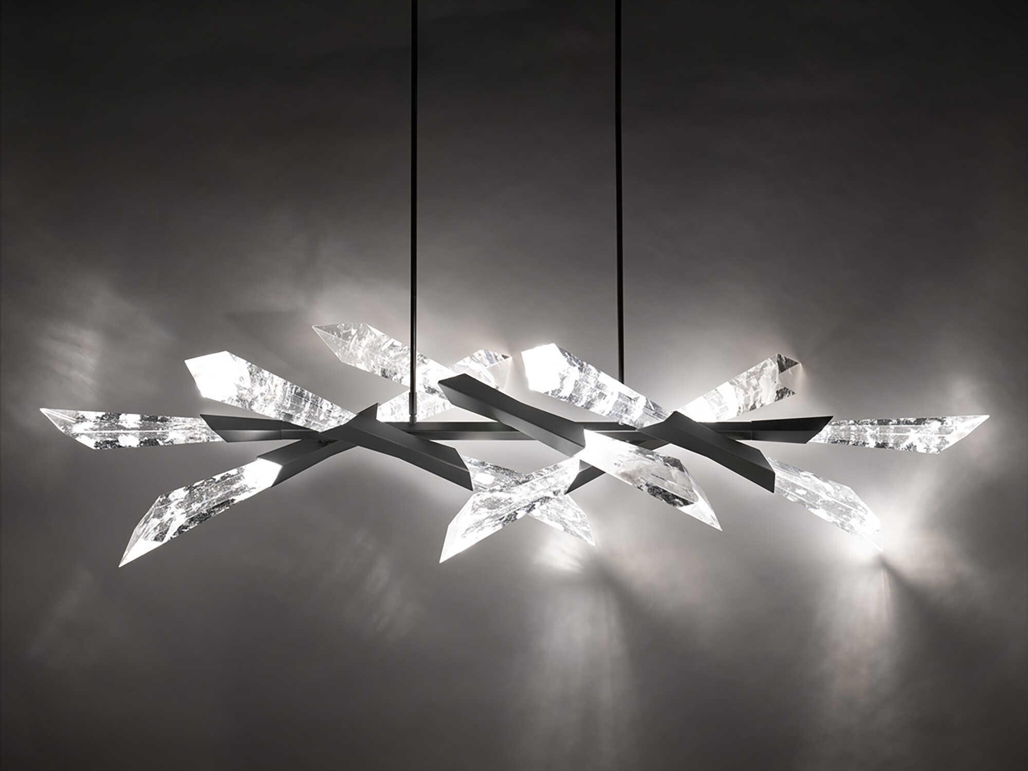 Schonbek Solitude 12-Light Antique Nickel Linear Island Pendant