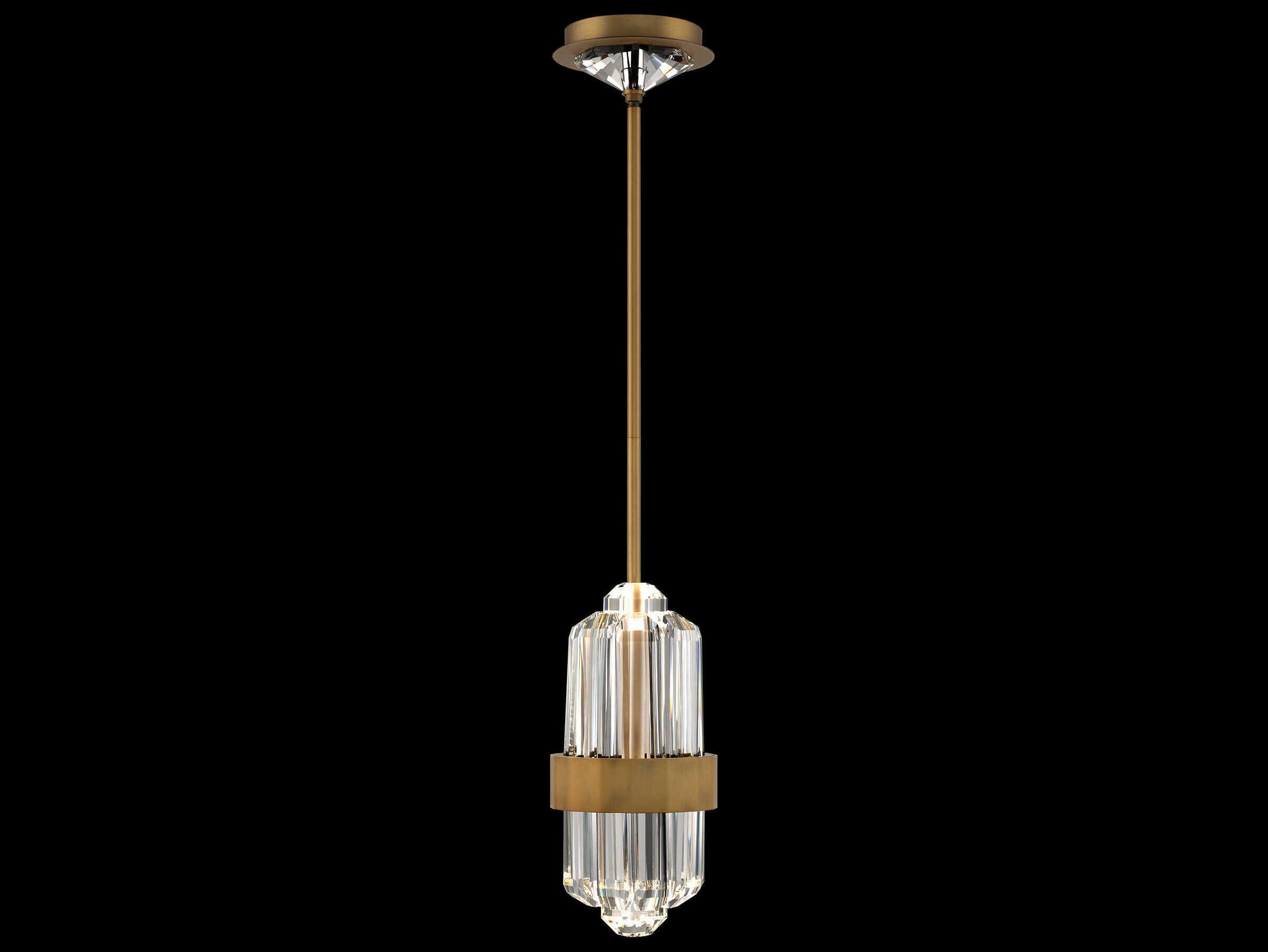 Schonbek Silo Aged Brass Cylinder Mini Pendant
