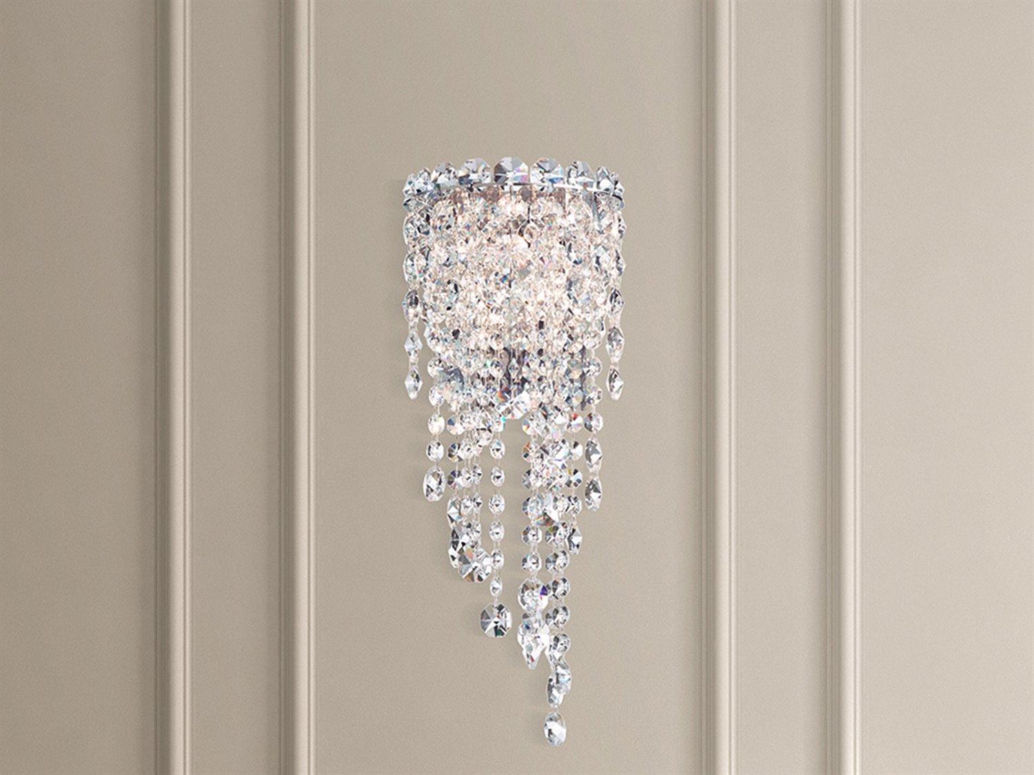Schonbek Chantant 2-Light Stainless Steel Crystal Wall Sconce