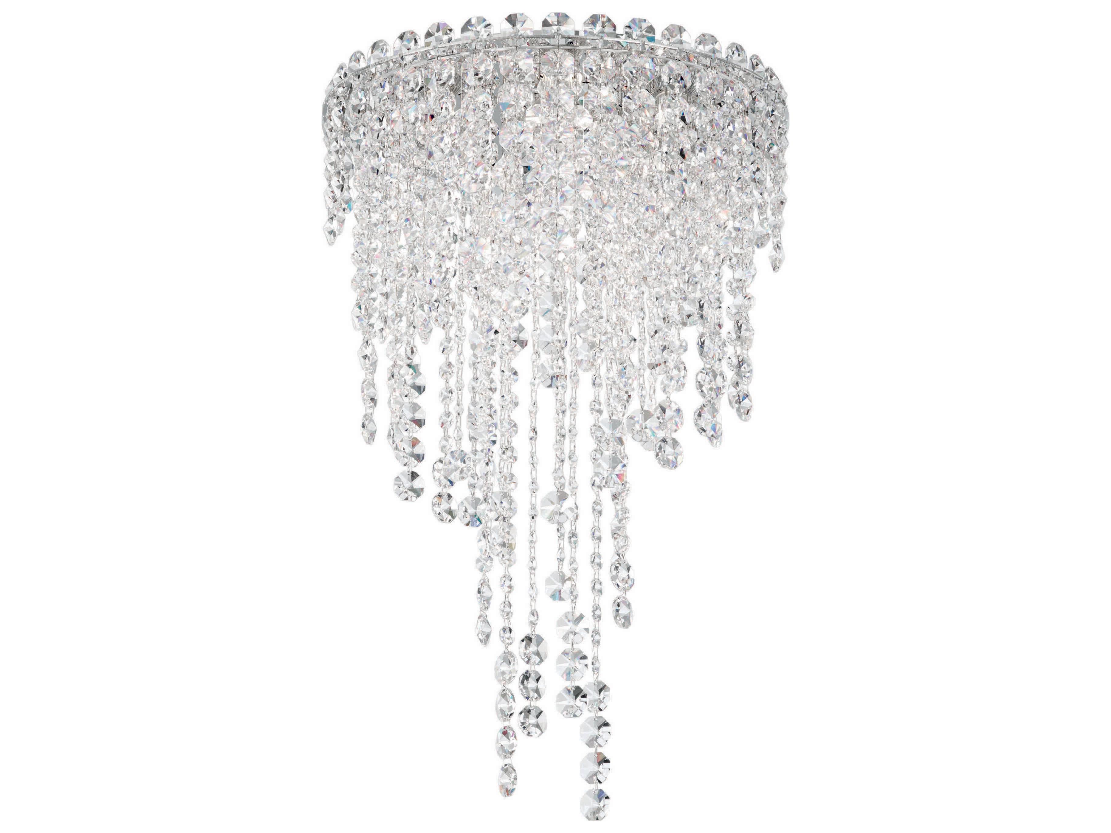 Schonbek Chantant 4-Light Stainless Steel Crystal Flush Mount