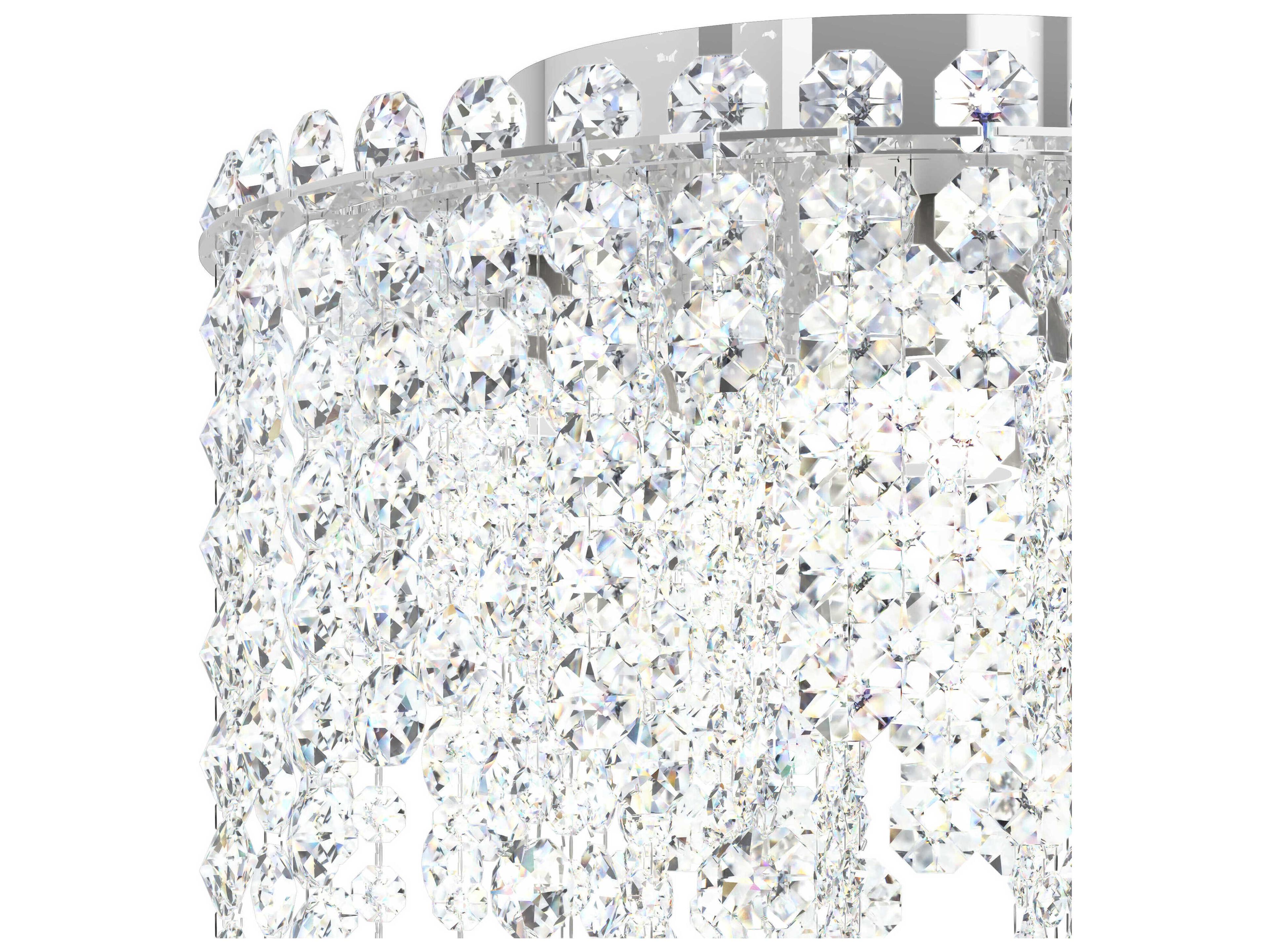 Schonbek Chantant 4-Light Stainless Steel Crystal Flush Mount