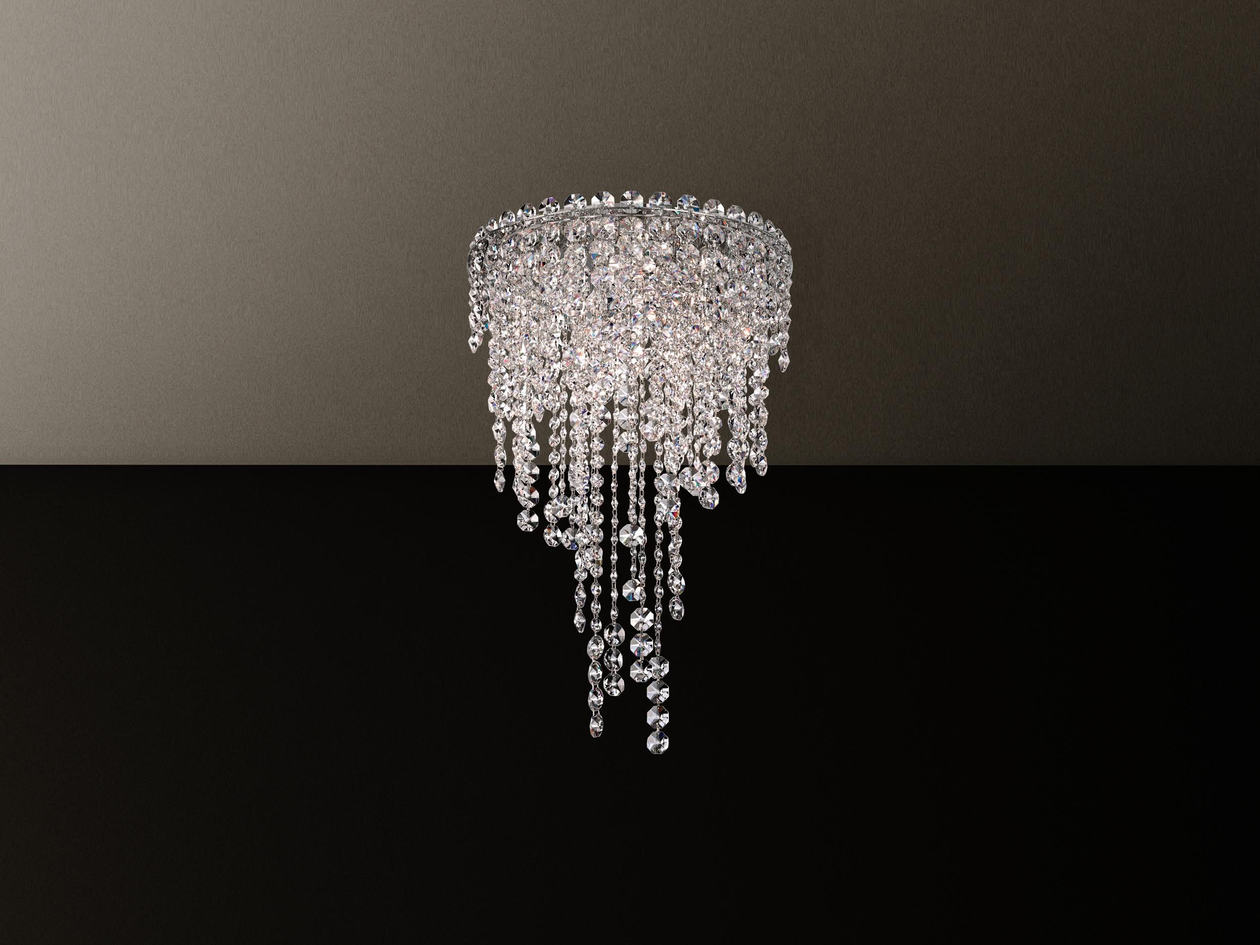 Schonbek Chantant 4-Light Stainless Steel Crystal Flush Mount