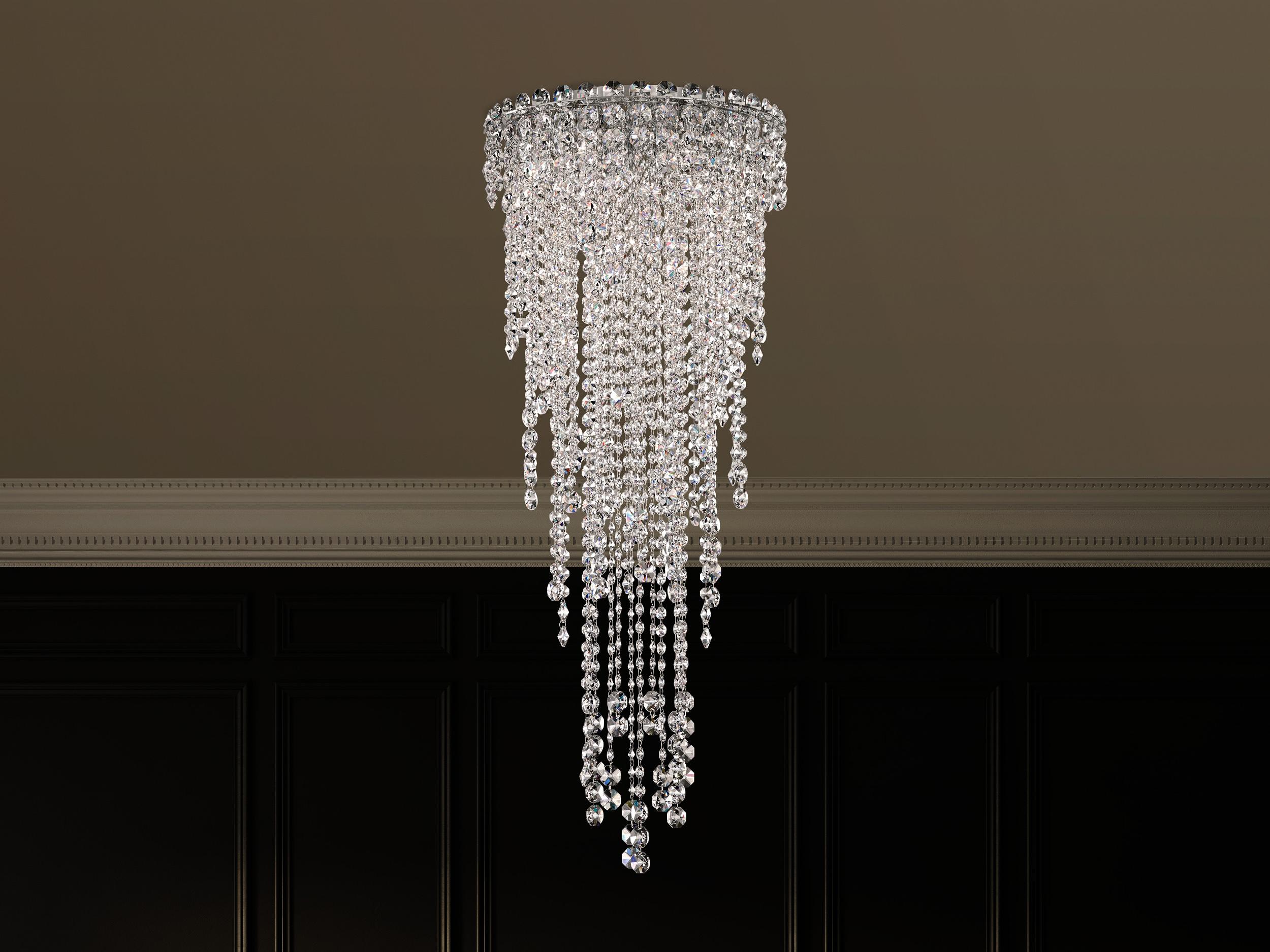 Schonbek Chantant 4-Light Stainless Steel Crystal Flush Mount