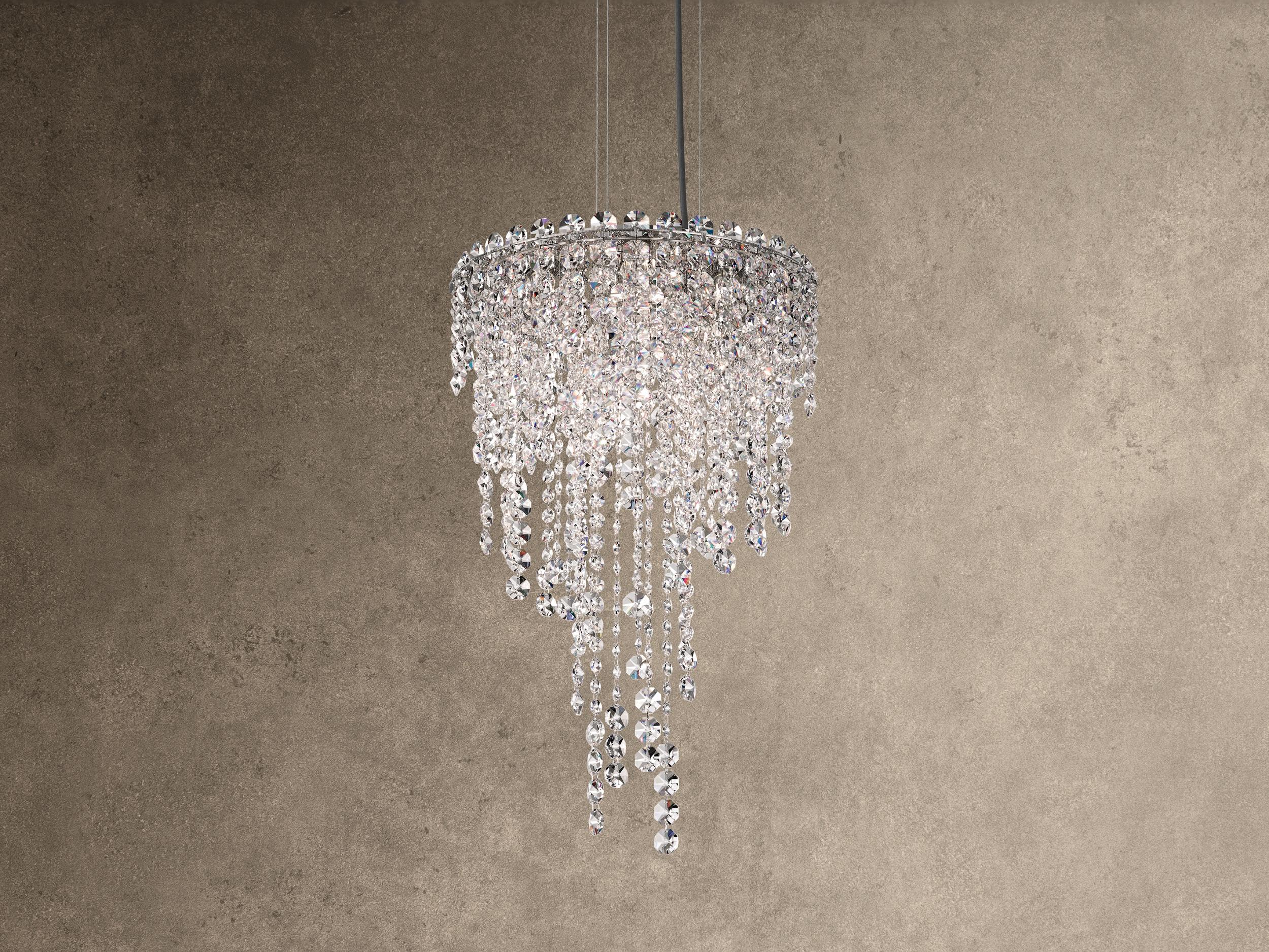Schonbek Chantant 4-Light Stainless Steel Crystal Pendant