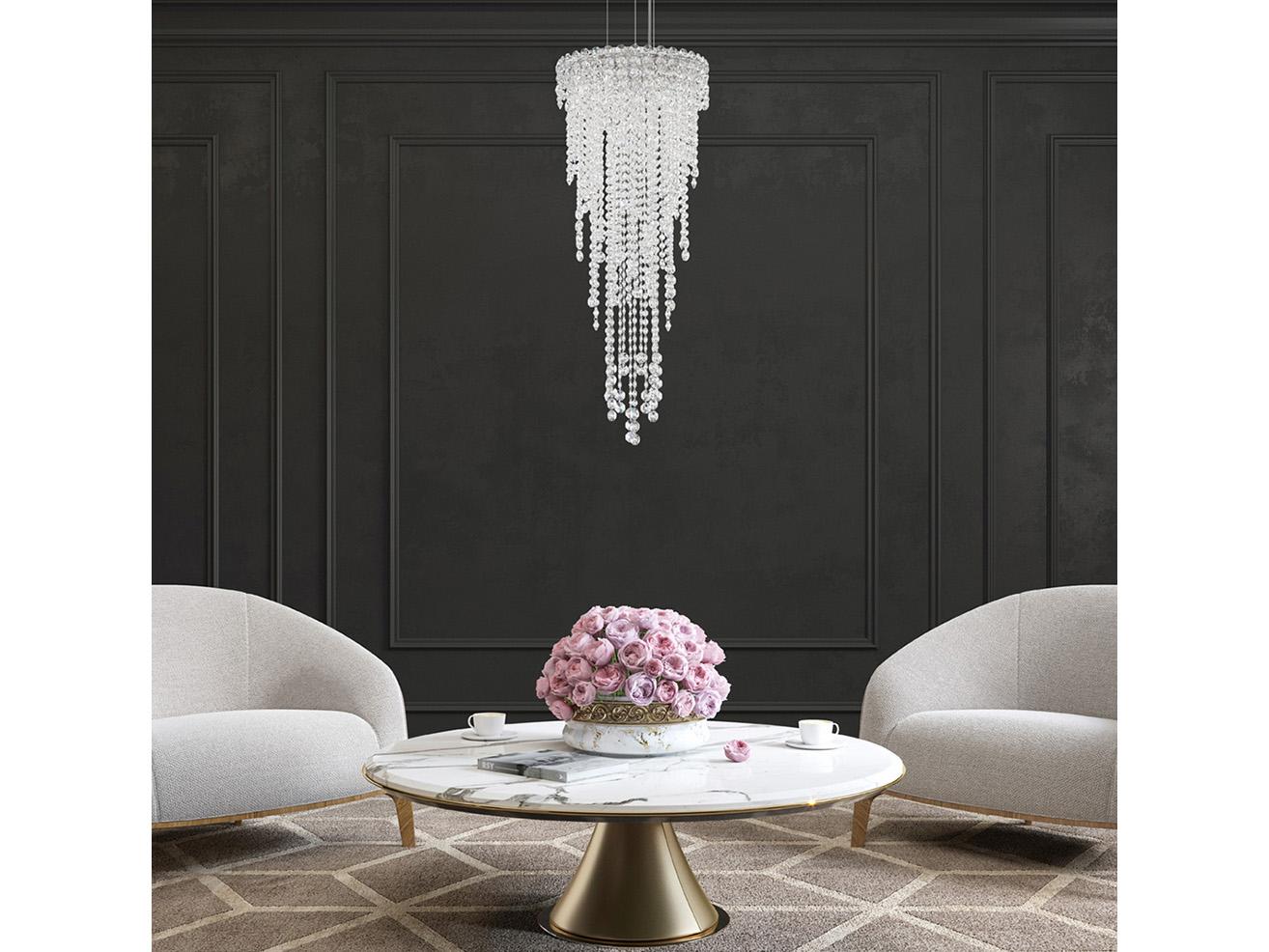 Schonbek Chantant 4-Light Stainless Steel Crystal Pendant