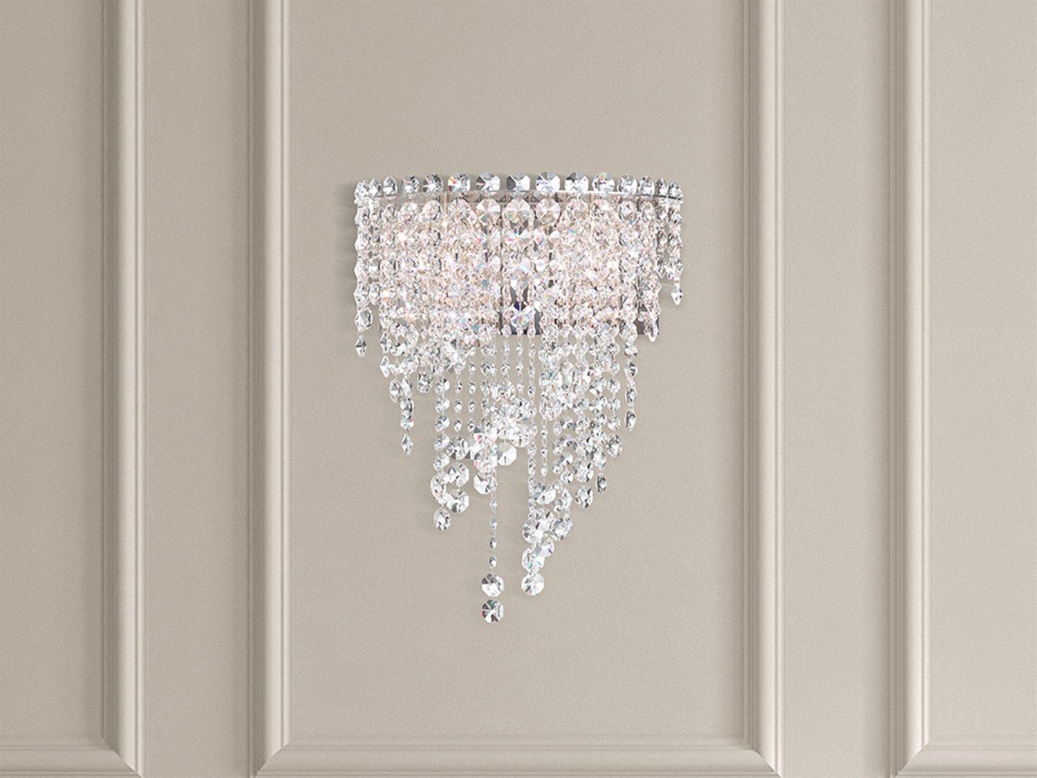Schonbek Chantant 4-Light Stainless Steel Crystal Wall Sconce