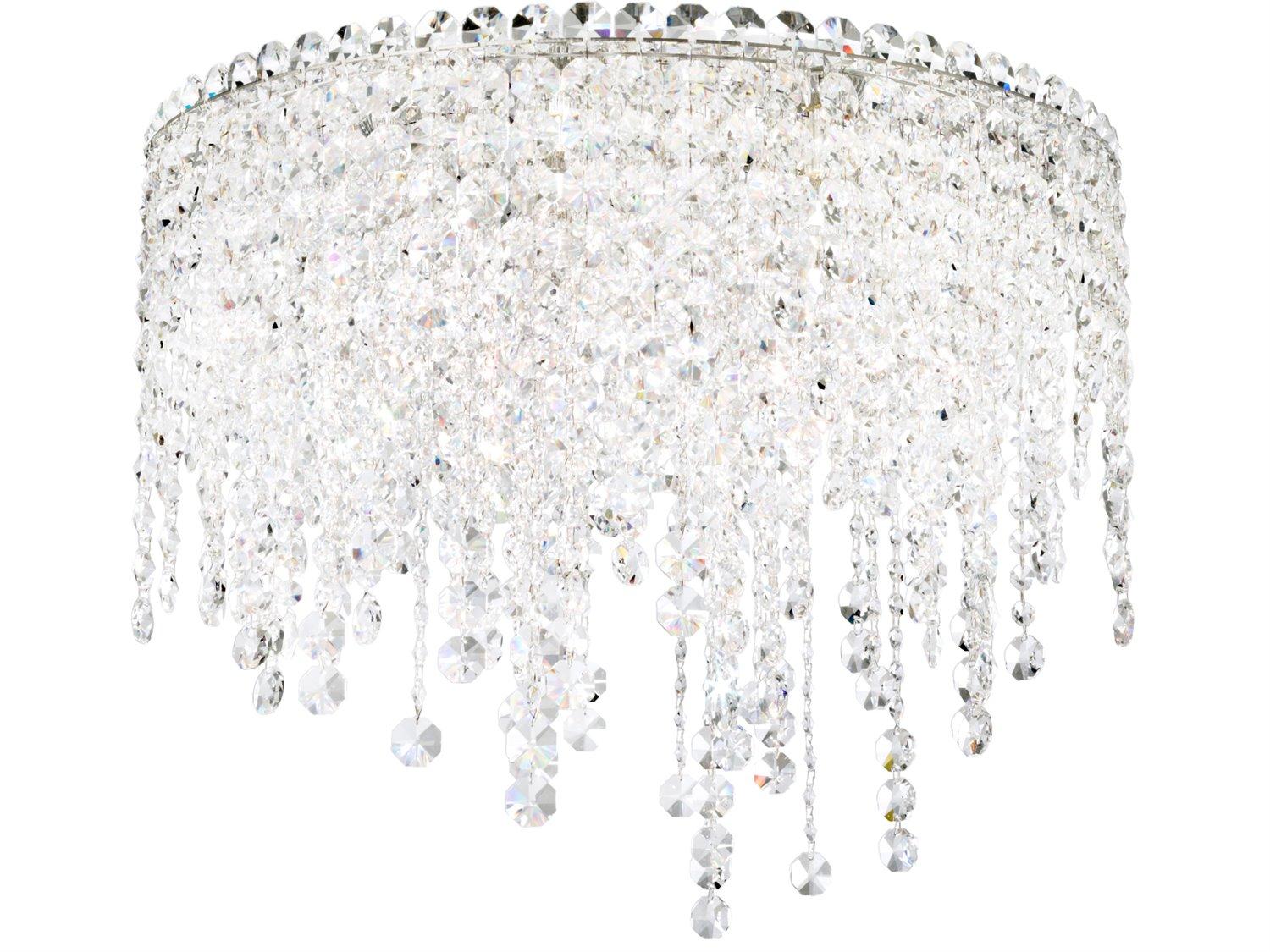 Schonbek Chantant 5-Light Stainless Steel Crystal Round Flush Mount