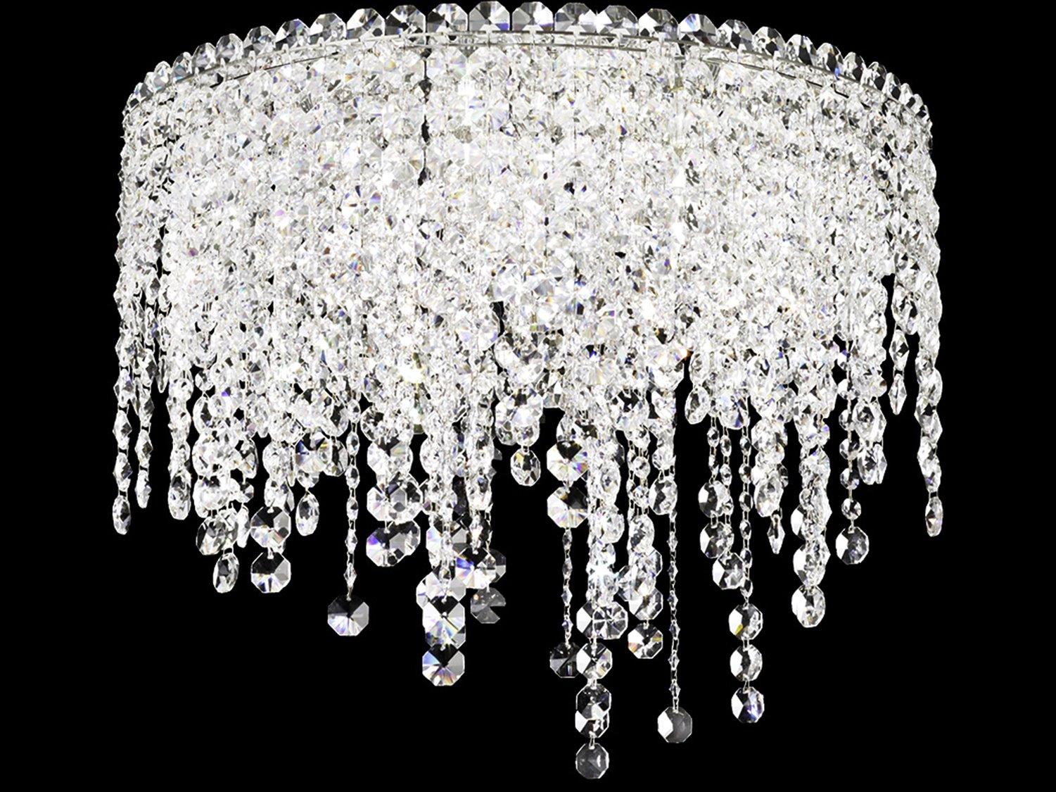 Schonbek Chantant 5-Light Stainless Steel Crystal Round Flush Mount