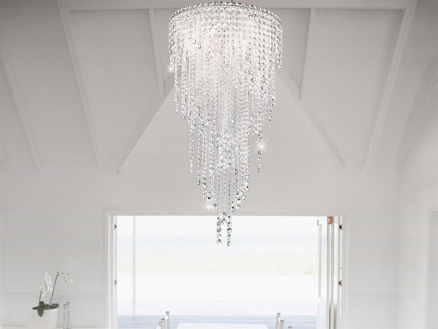 Schonbek Chantant 5-Light Stainless Steel Crystal Pendant