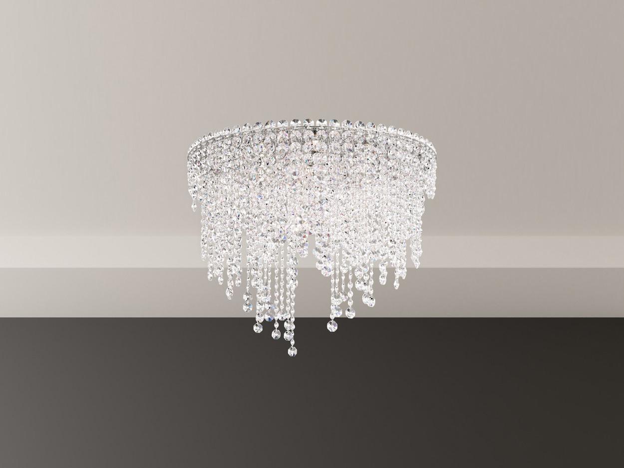 Schonbek Chantant 6-Light Stainless Steel Crystal Flush Mount