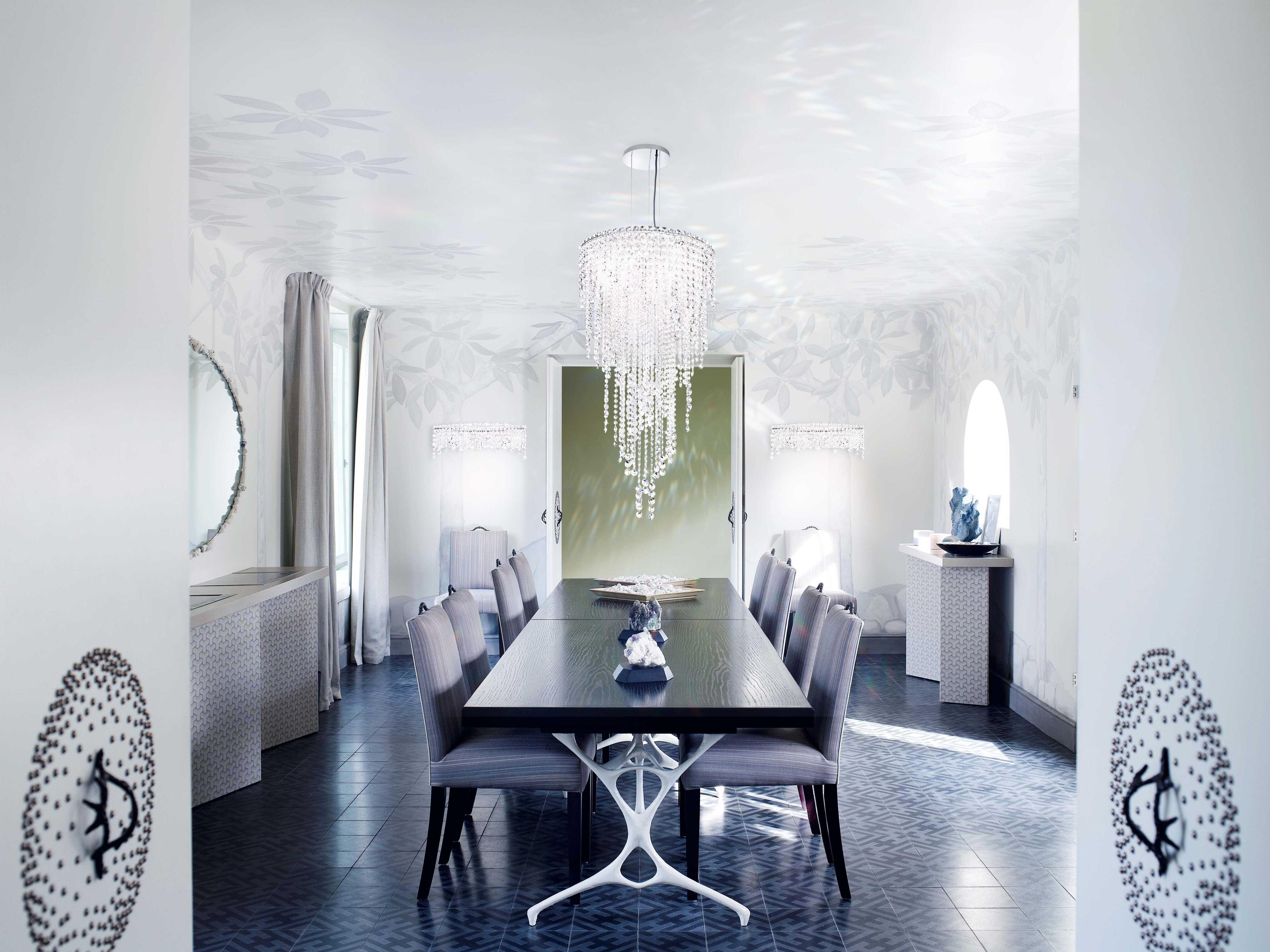 Schonbek Chantant 4-Light Stainless Steel Crystal Vanity Light