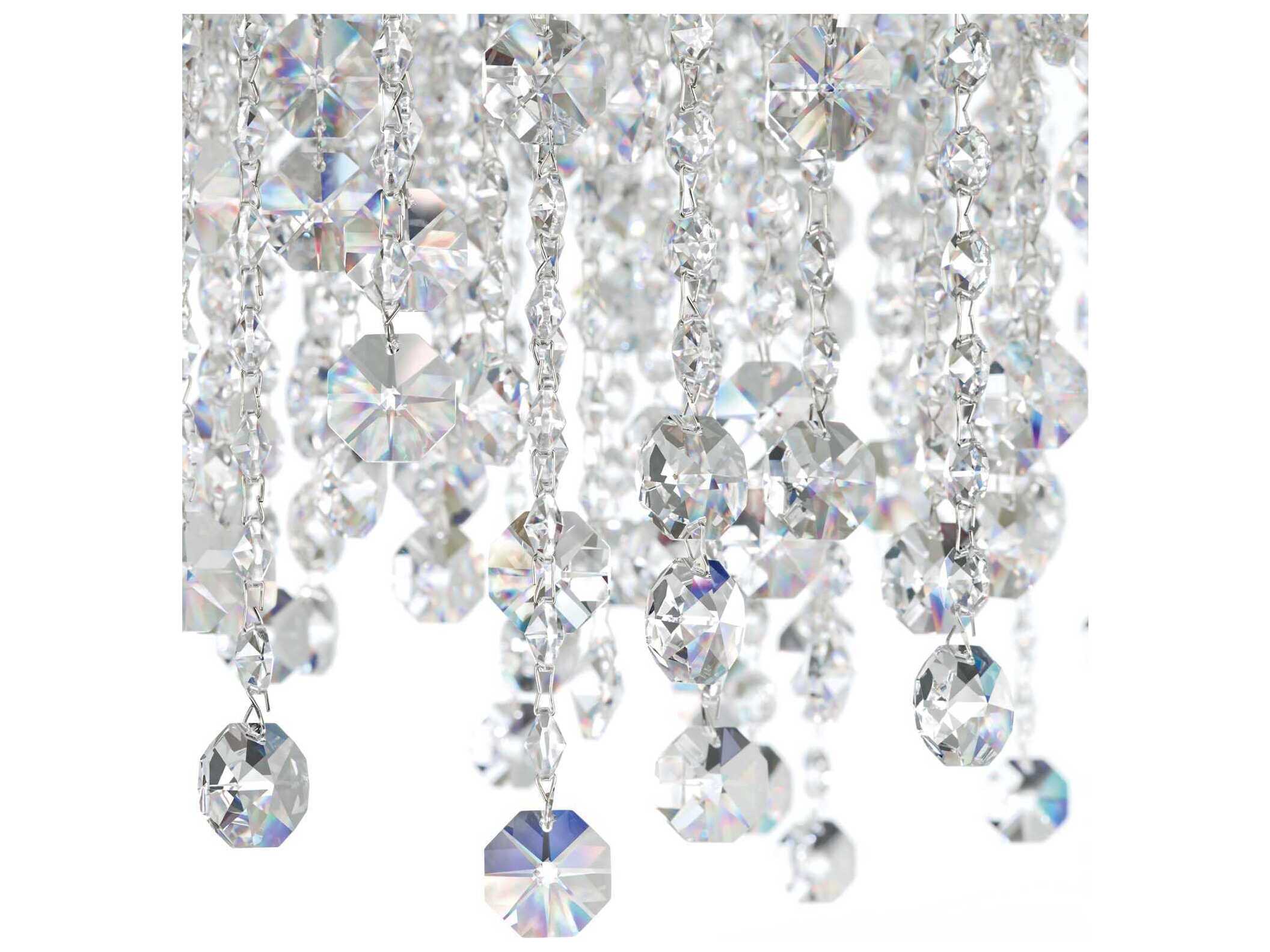 Schonbek Chantant 6-Light Stainless Steel Crystal Linear Island Pendant