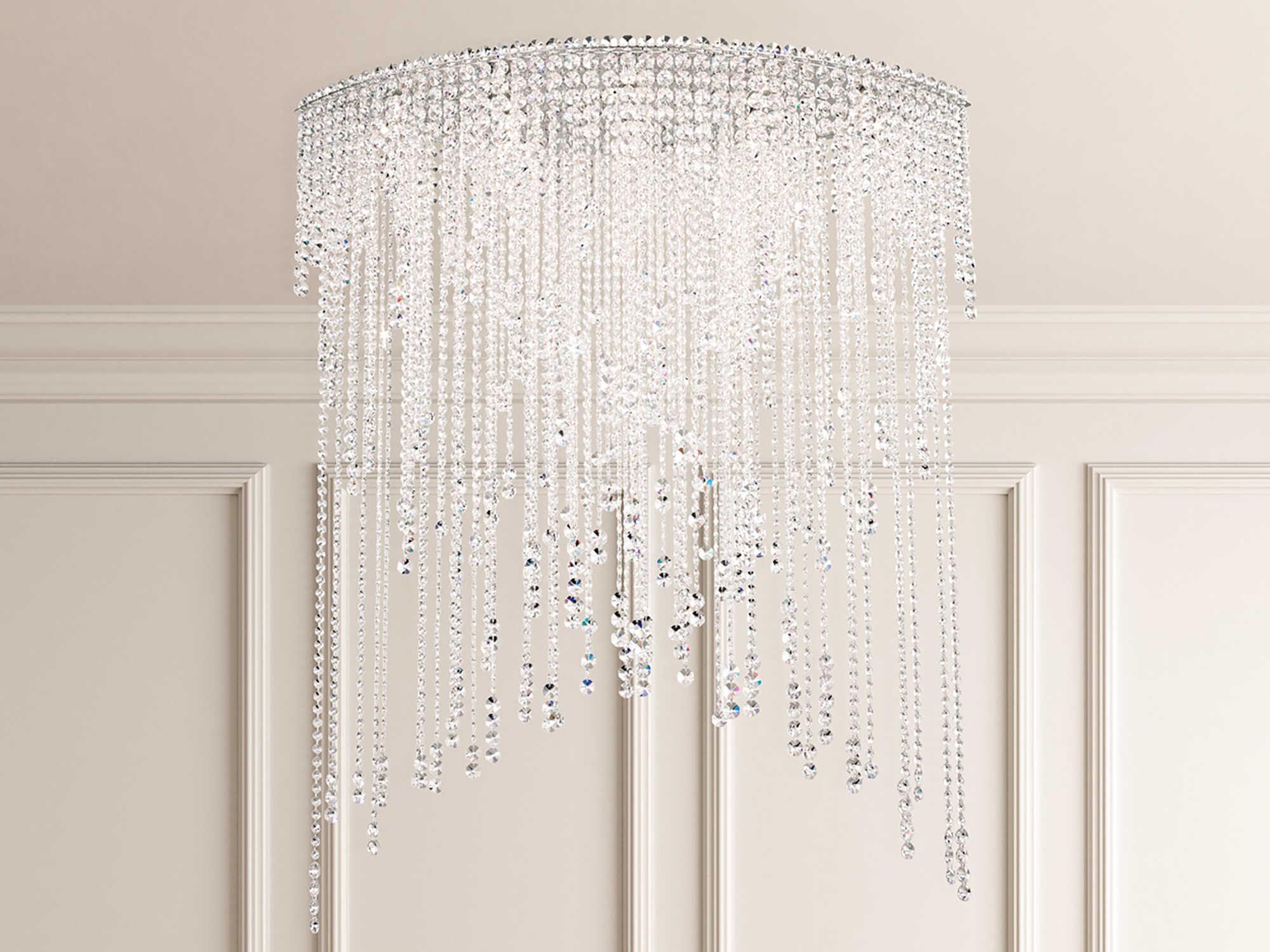 Schonbek Chantant 8-Light Stainless Steel Crystal Flush Mount