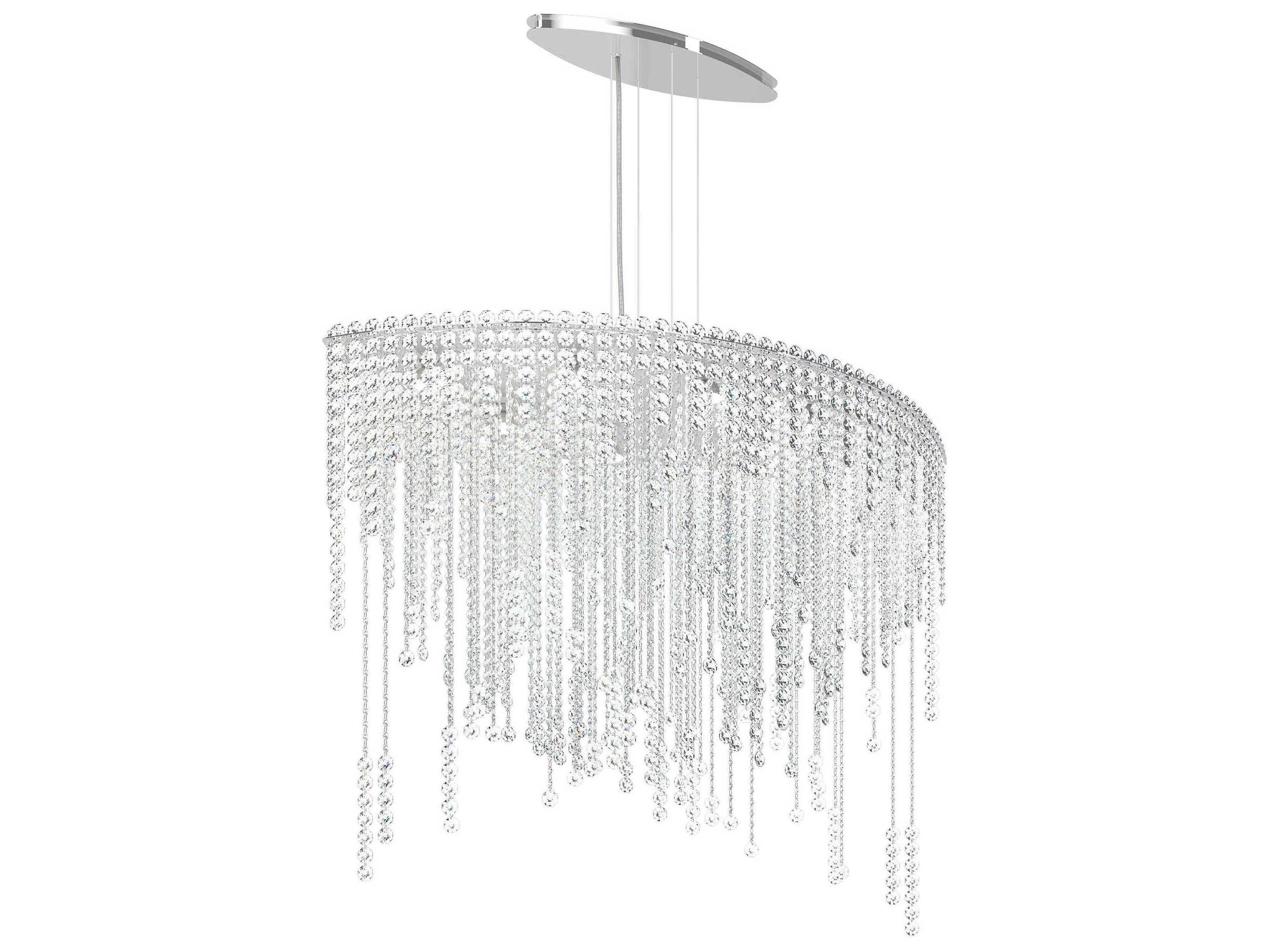 Schonbek Chantant 8-Light Stainless Steel Crystal Island Pendant