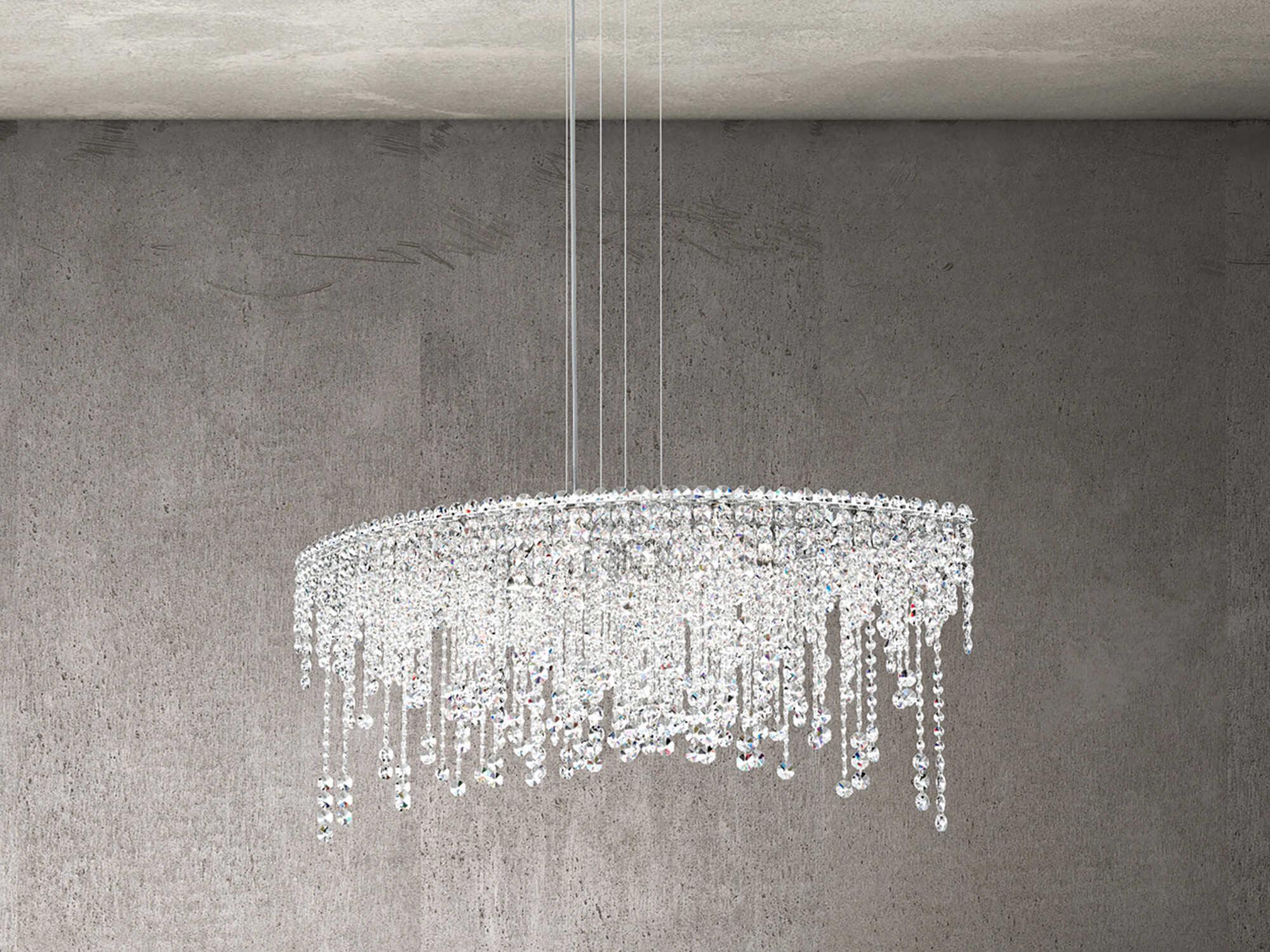 Schonbek Chantant 8-Light Stainless Steel Crystal Island Pendant