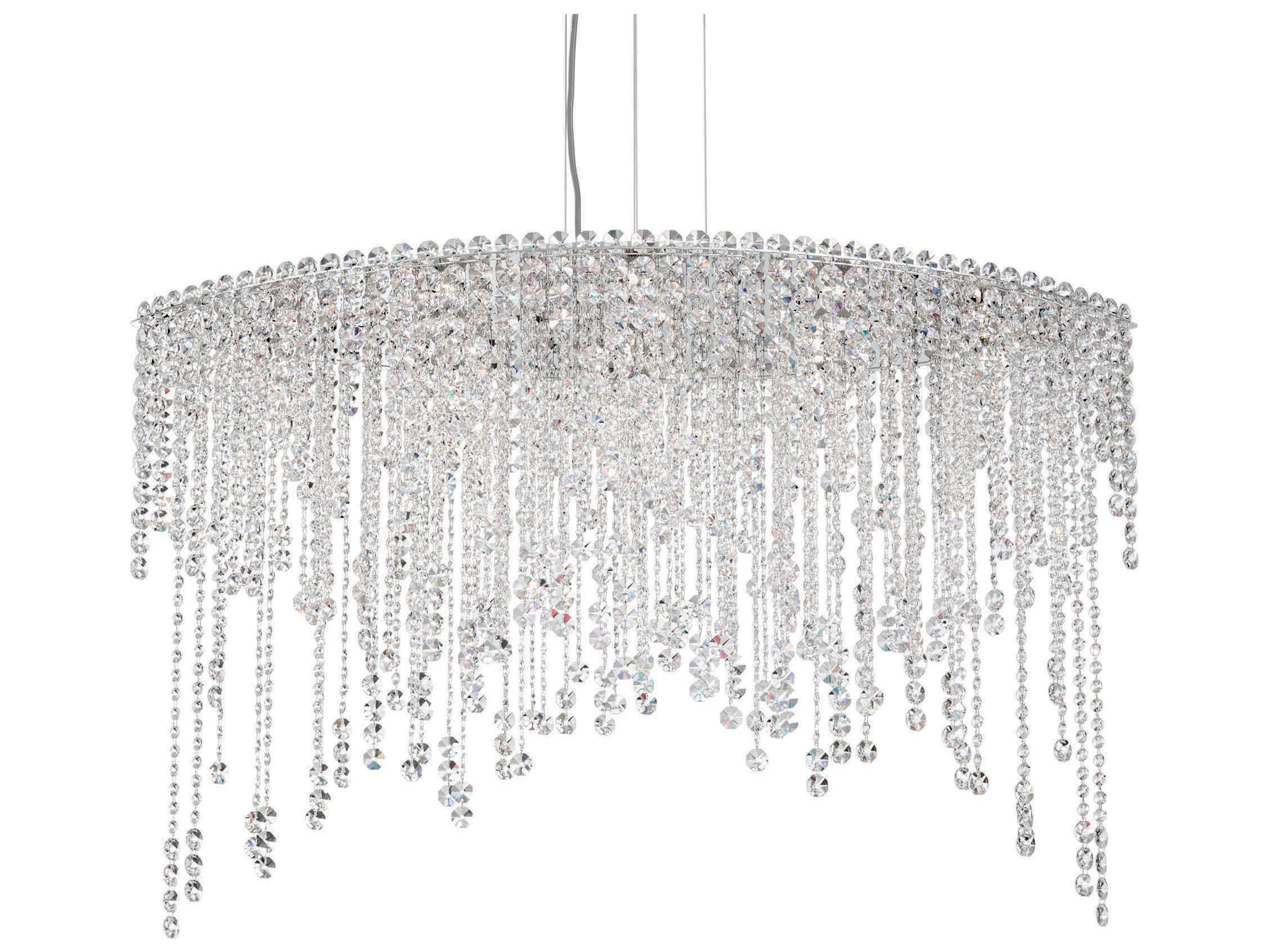 Schonbek Chantant 8-Light Stainless Steel Crystal Island Pendant