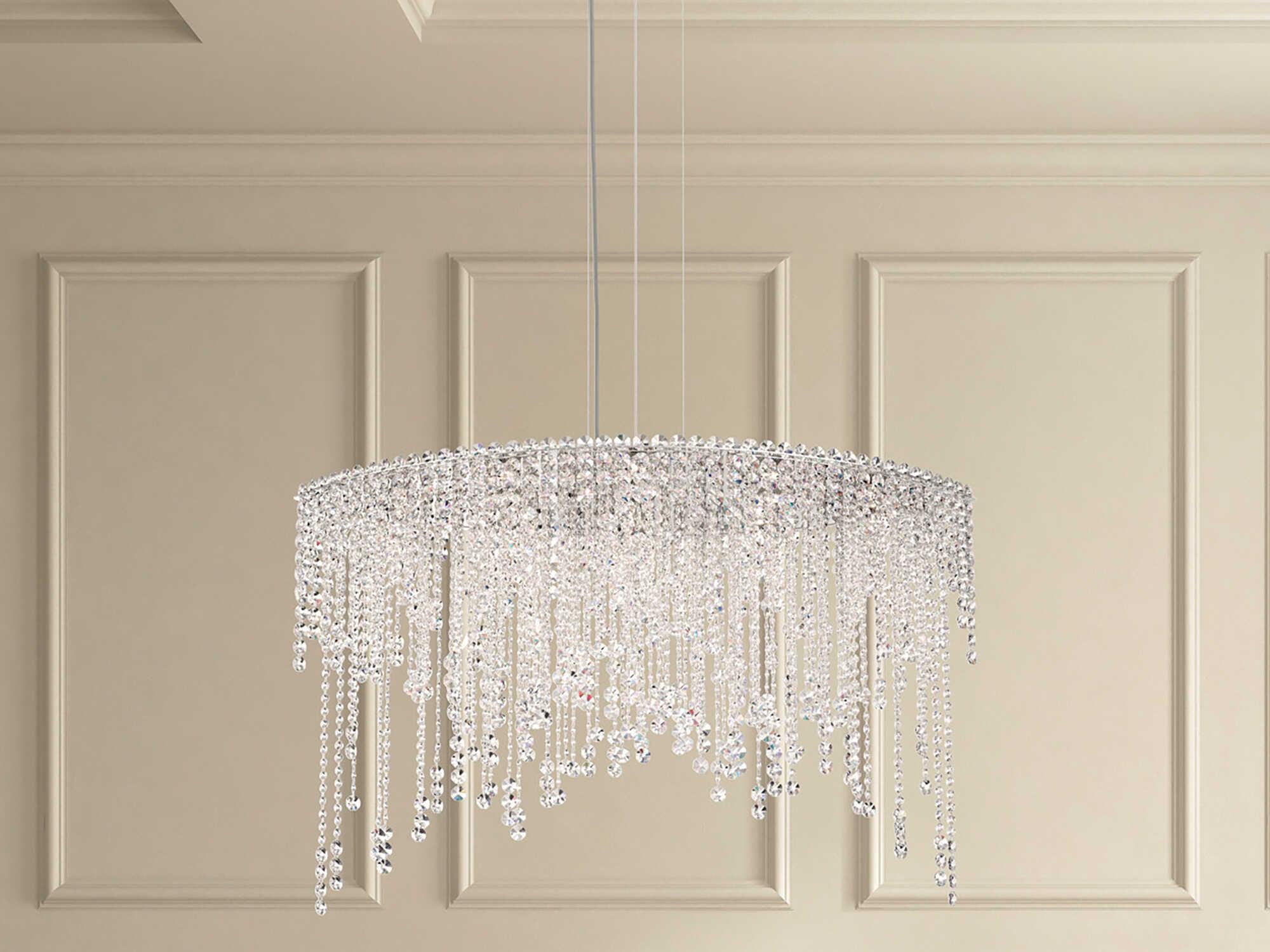 Schonbek Chantant 8-Light Stainless Steel Crystal Island Pendant