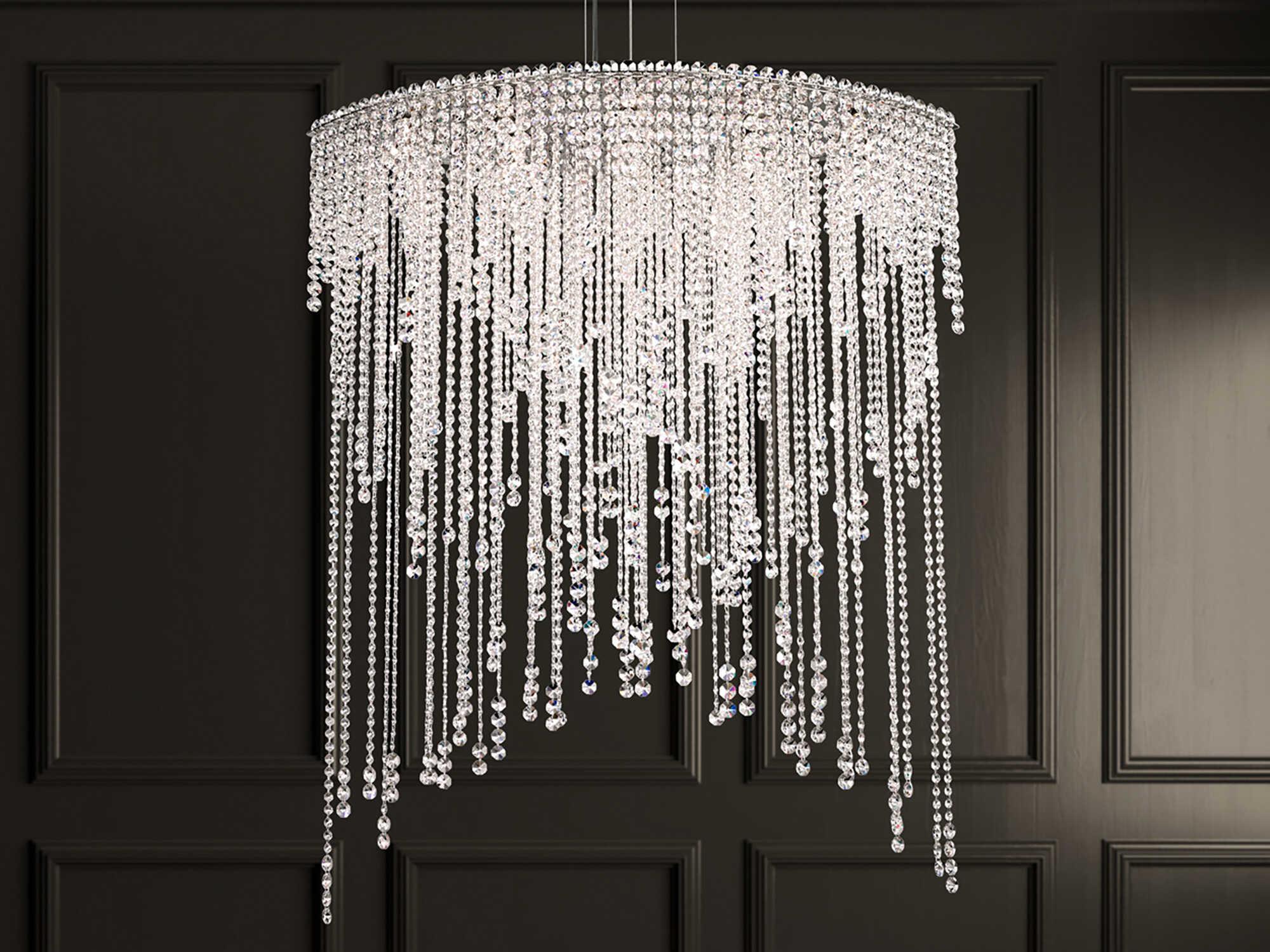 Schonbek Chantant 8-Light Stainless Steel Crystal Island Pendant