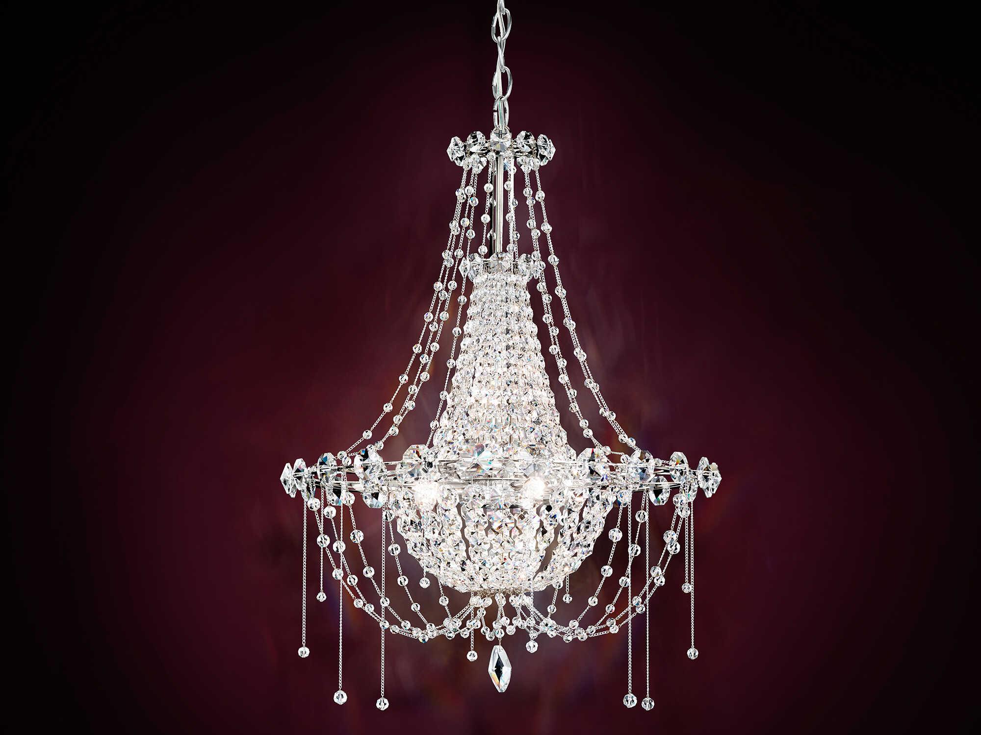 Schonbek Chrysalita 6-Light Stainless Steel Crystal Empire Chandelier