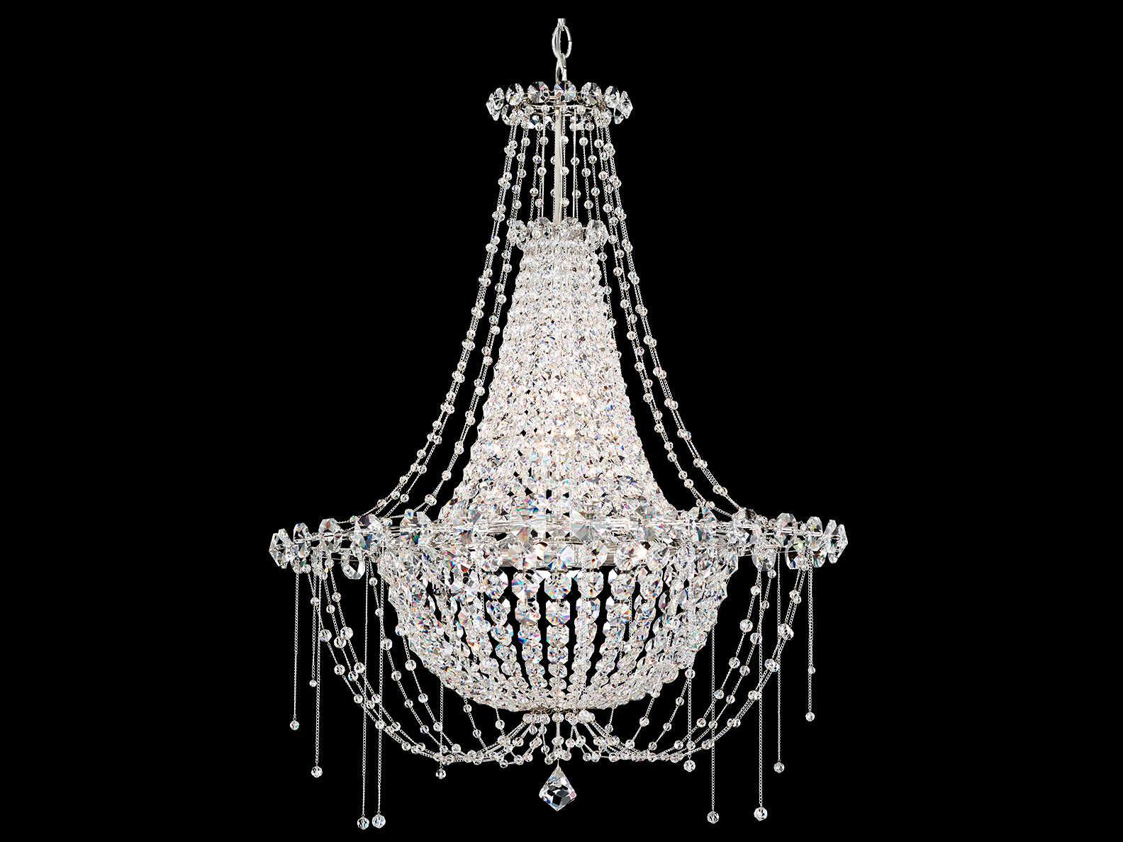 Schonbek Chrysalita 6-Light Stainless Steel Traditional Empire Chandelier