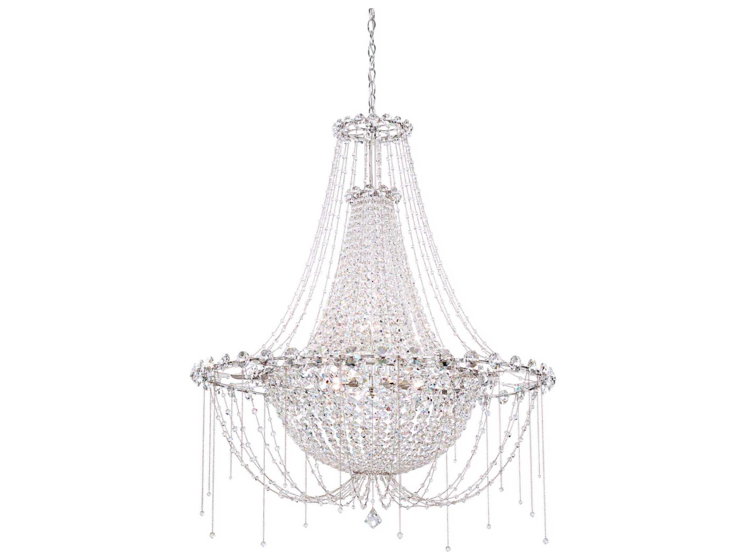 Schonbek Chrysalita 8-Light Stainless Steel Crystal Empire Chandelier