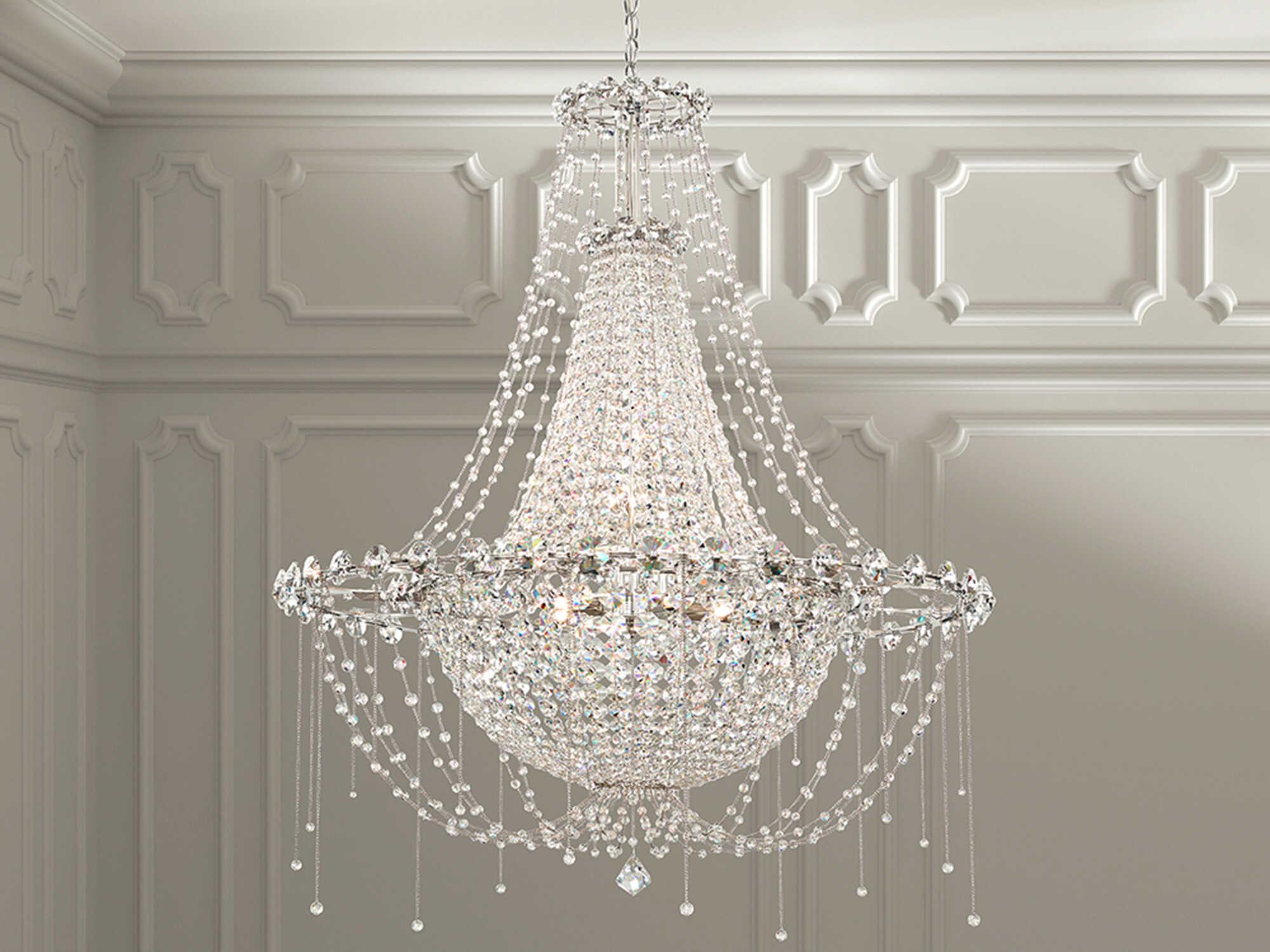 Schonbek Chrysalita 8-Light Stainless Steel Crystal Empire Chandelier