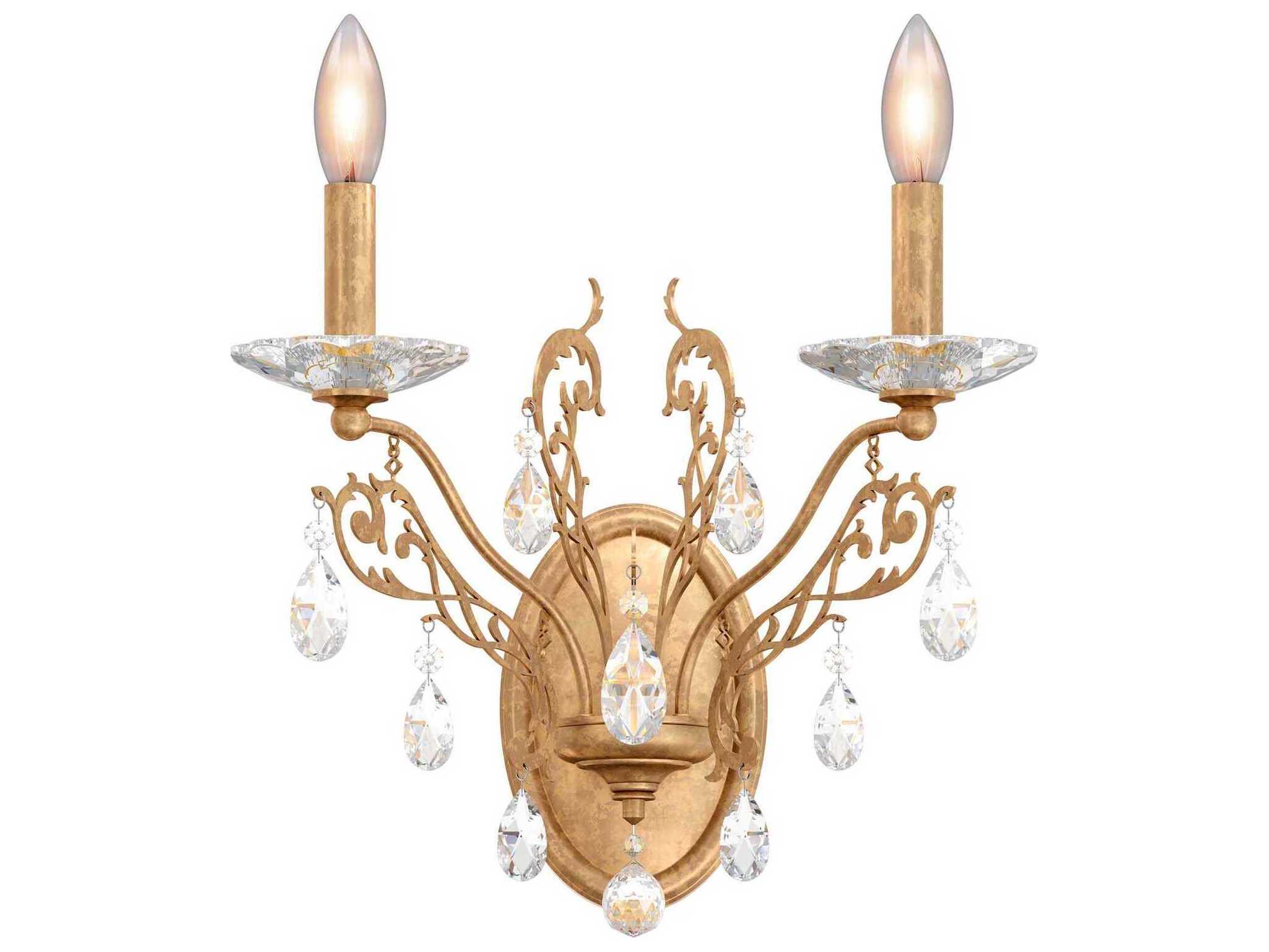 Schonbek Filigrae 2-Light Silver Crystal Wall Sconce