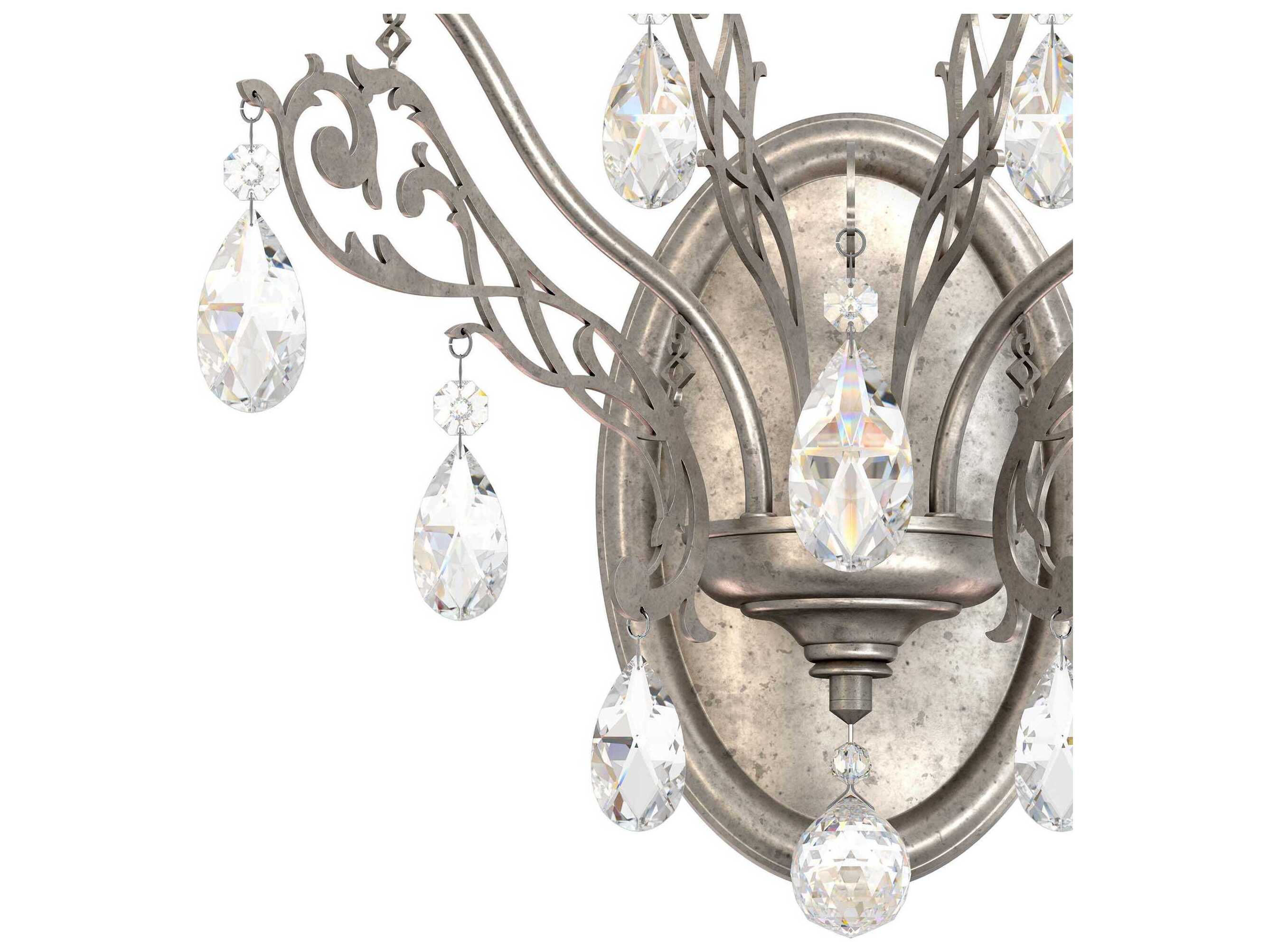 Schonbek Filigrae 2-Light Silver Crystal Wall Sconce