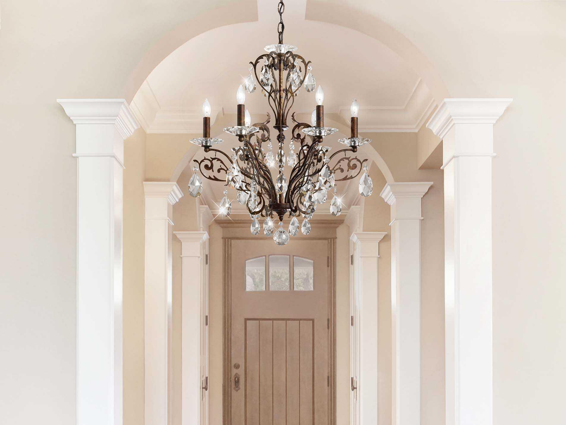 Schonbek Filigrae 6-Light Bronze Crystal Candelabra Chandelier