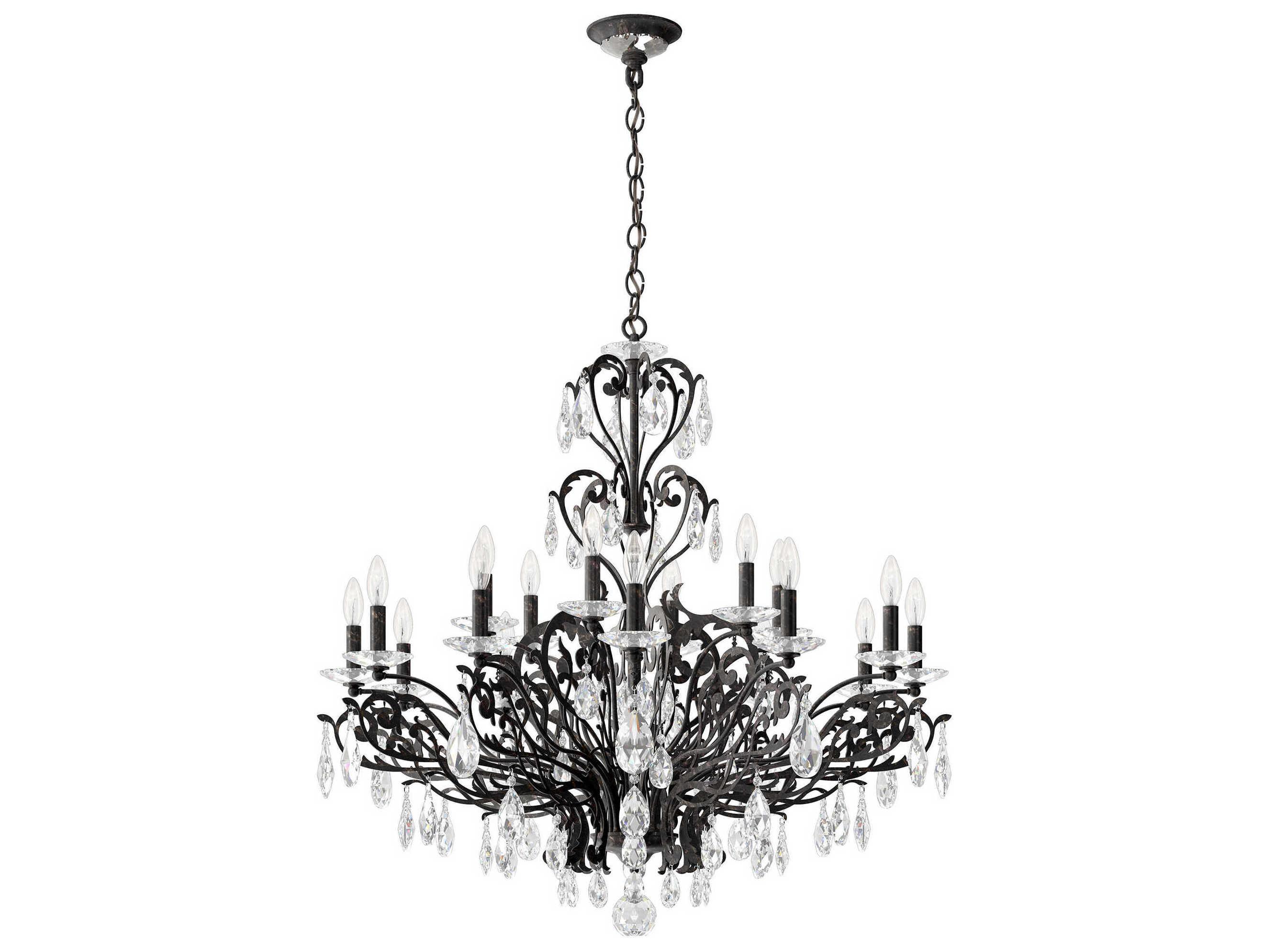 Schonbek Filigrae 18-Light Gold Crystal Candelabra Chandelier