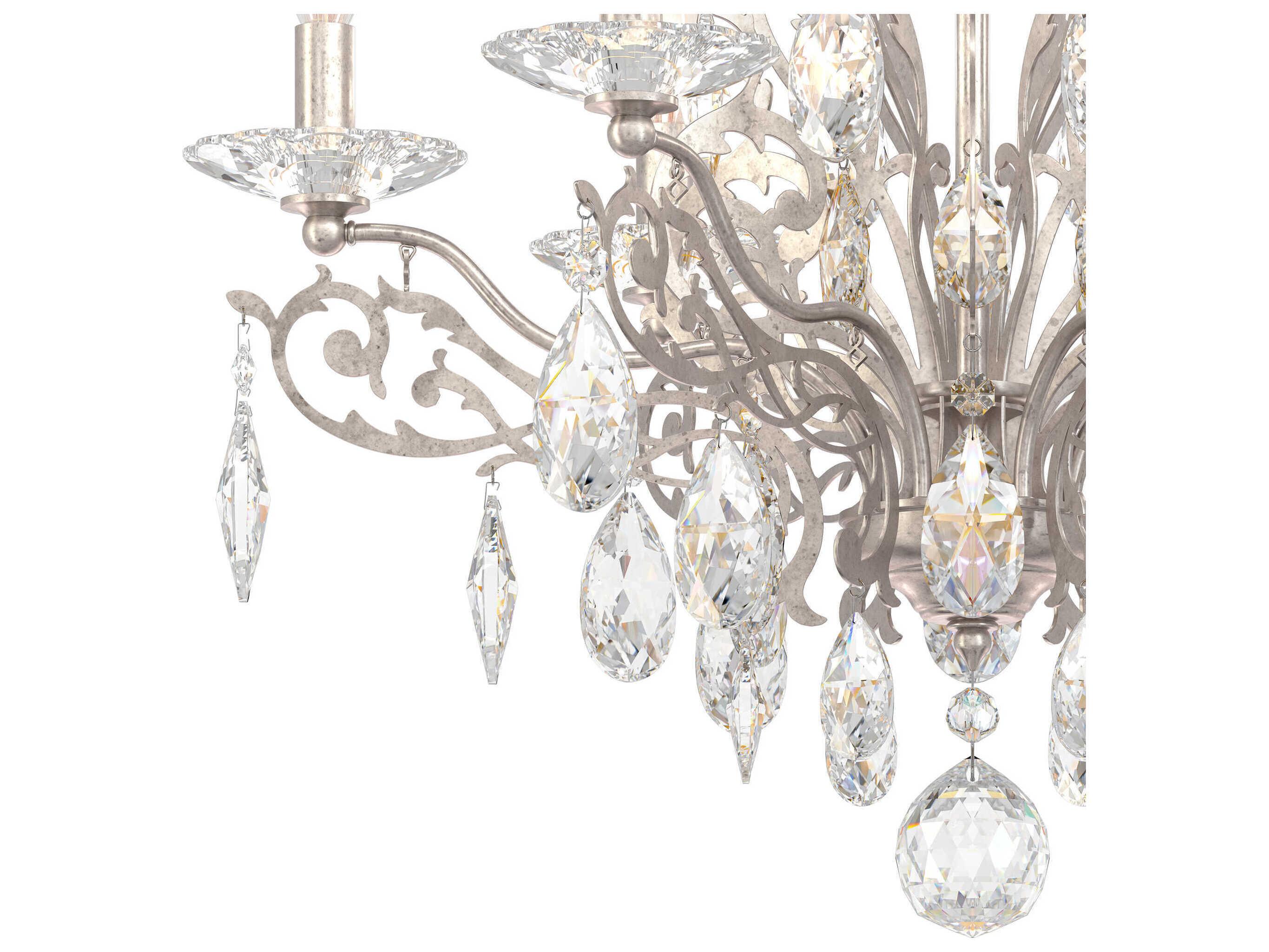 Schonbek Filigrae 6-Light Gold Crystal Semi Flush Mount