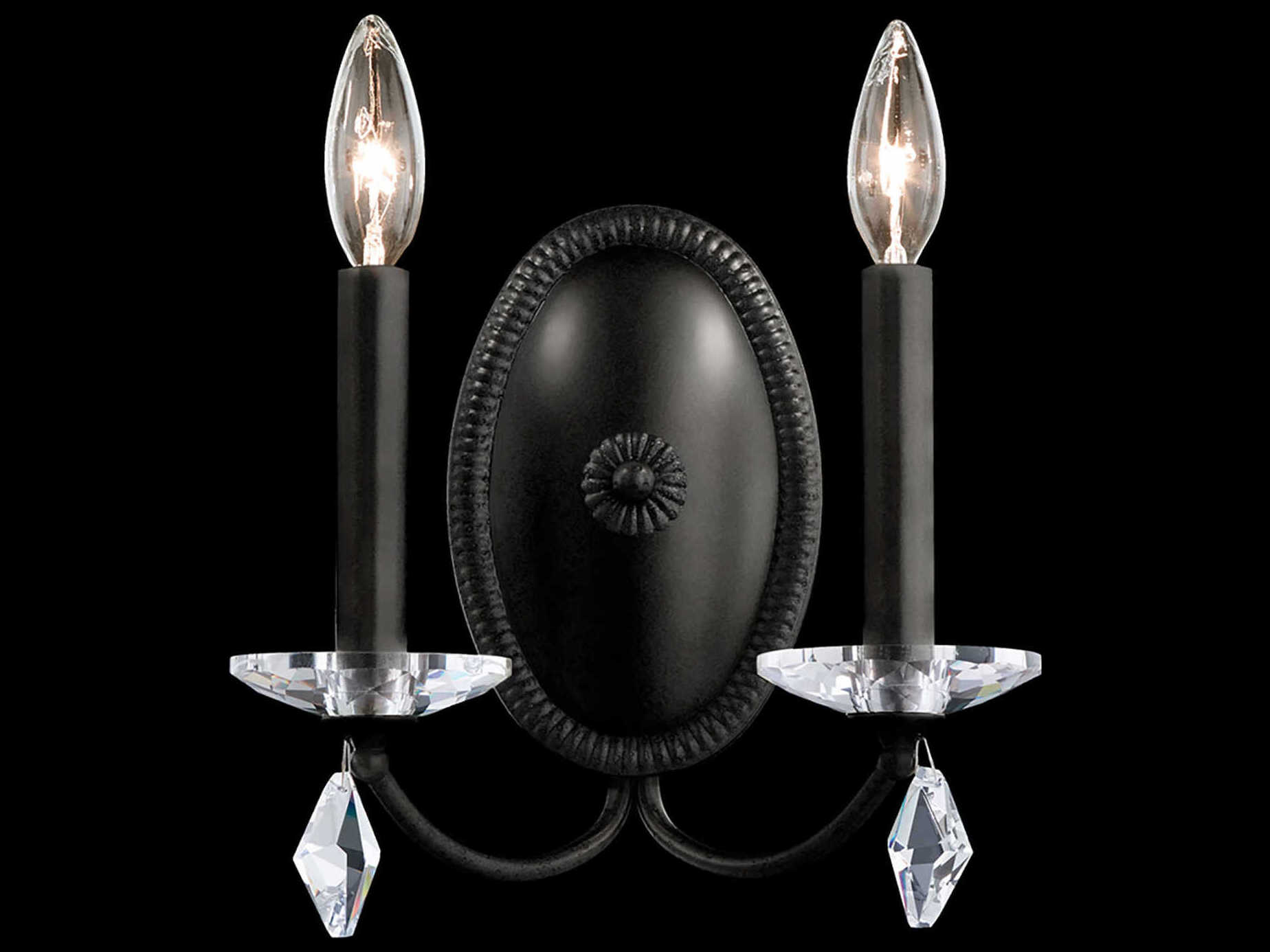 Schonbek Modique 2-Light Silver Crystal Wall Sconce