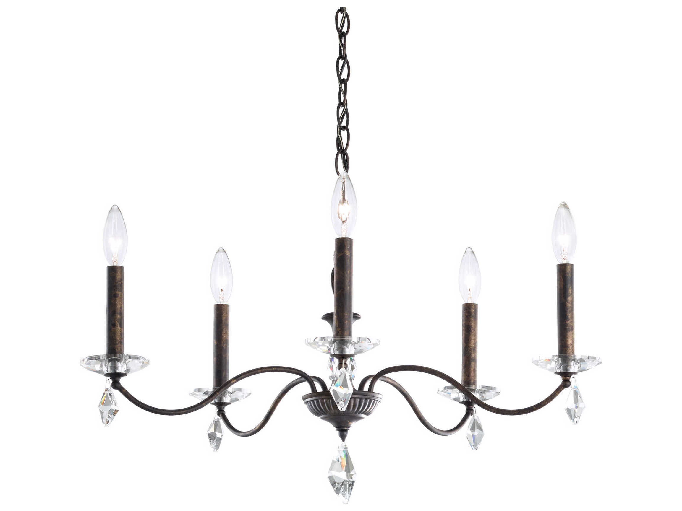 Schonbek Modique 5-Light Bronze Crystal Candelabra Chandelier