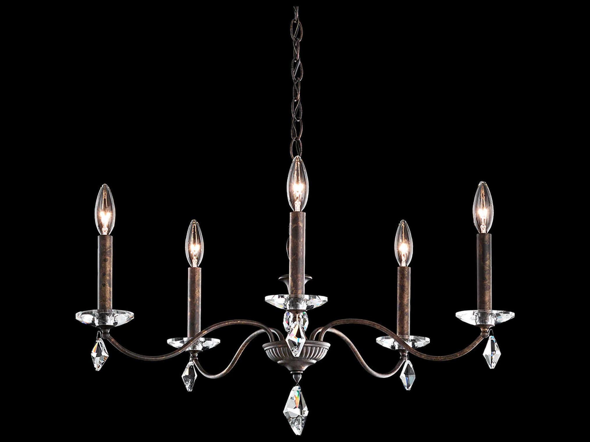 Schonbek Modique 5-Light Bronze Crystal Candelabra Chandelier