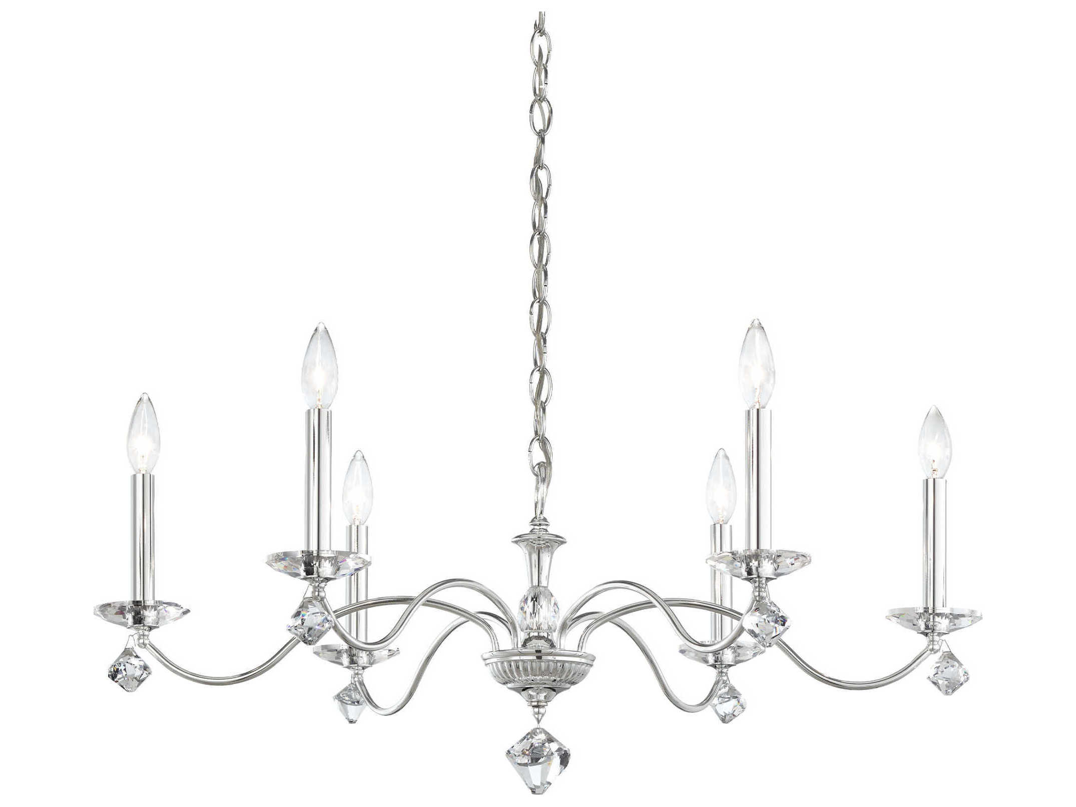 Schonbek Modique 6-Light Silver Crystal Candelabra Chandelier
