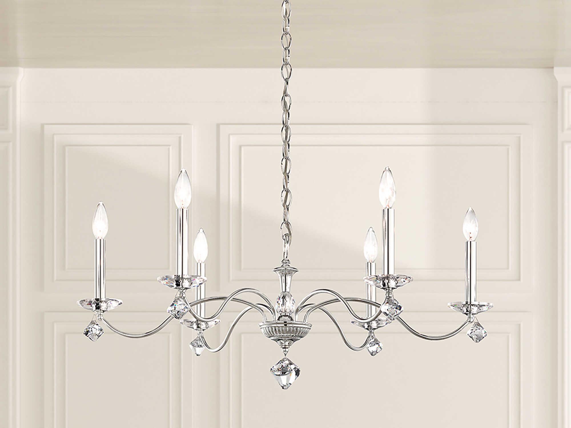 Schonbek Modique 6-Light Silver Crystal Candelabra Chandelier