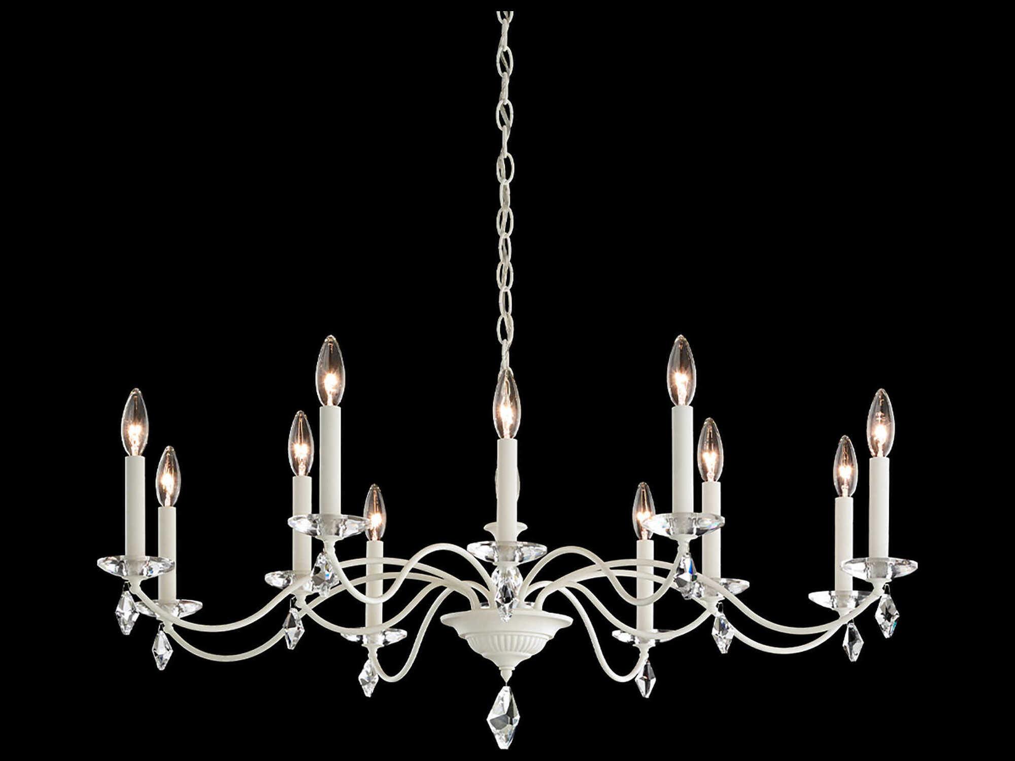 Schonbek Modique 12-Light White Crystal Candelabra Chandelier