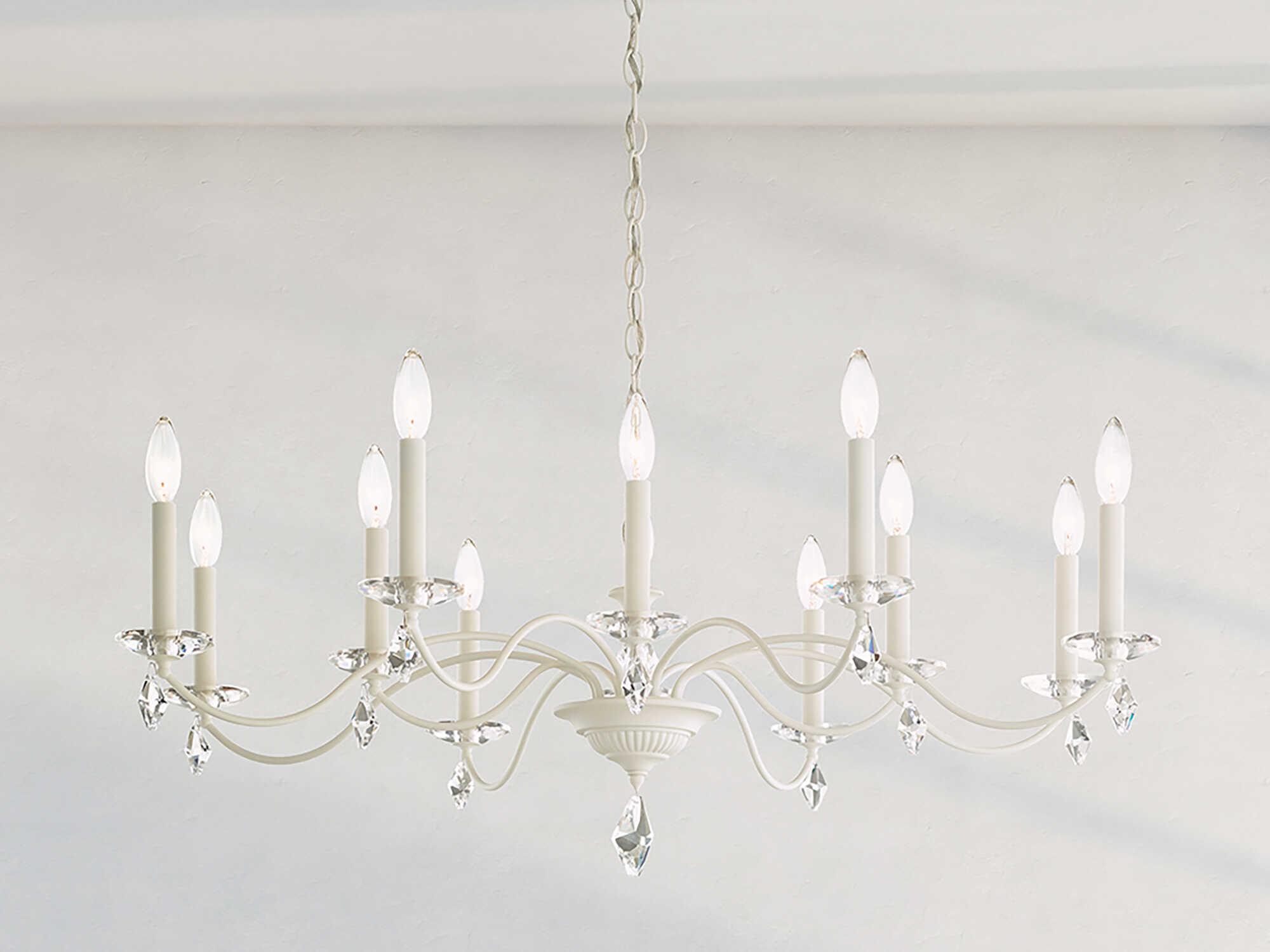 Schonbek Modique 12-Light White Crystal Candelabra Chandelier