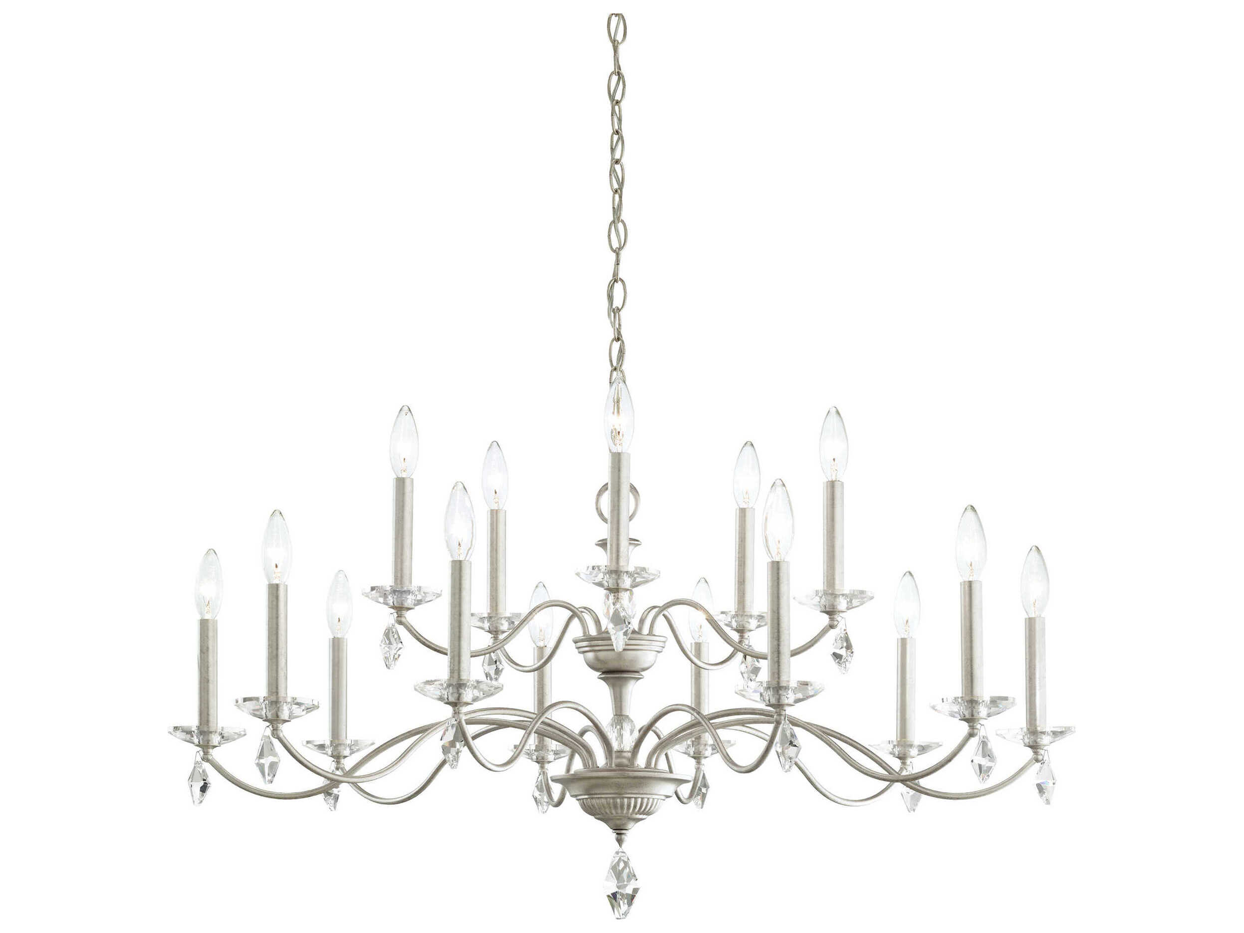 Schonbek Modique 15-Light Silver Crystal Candelabra Chandelier