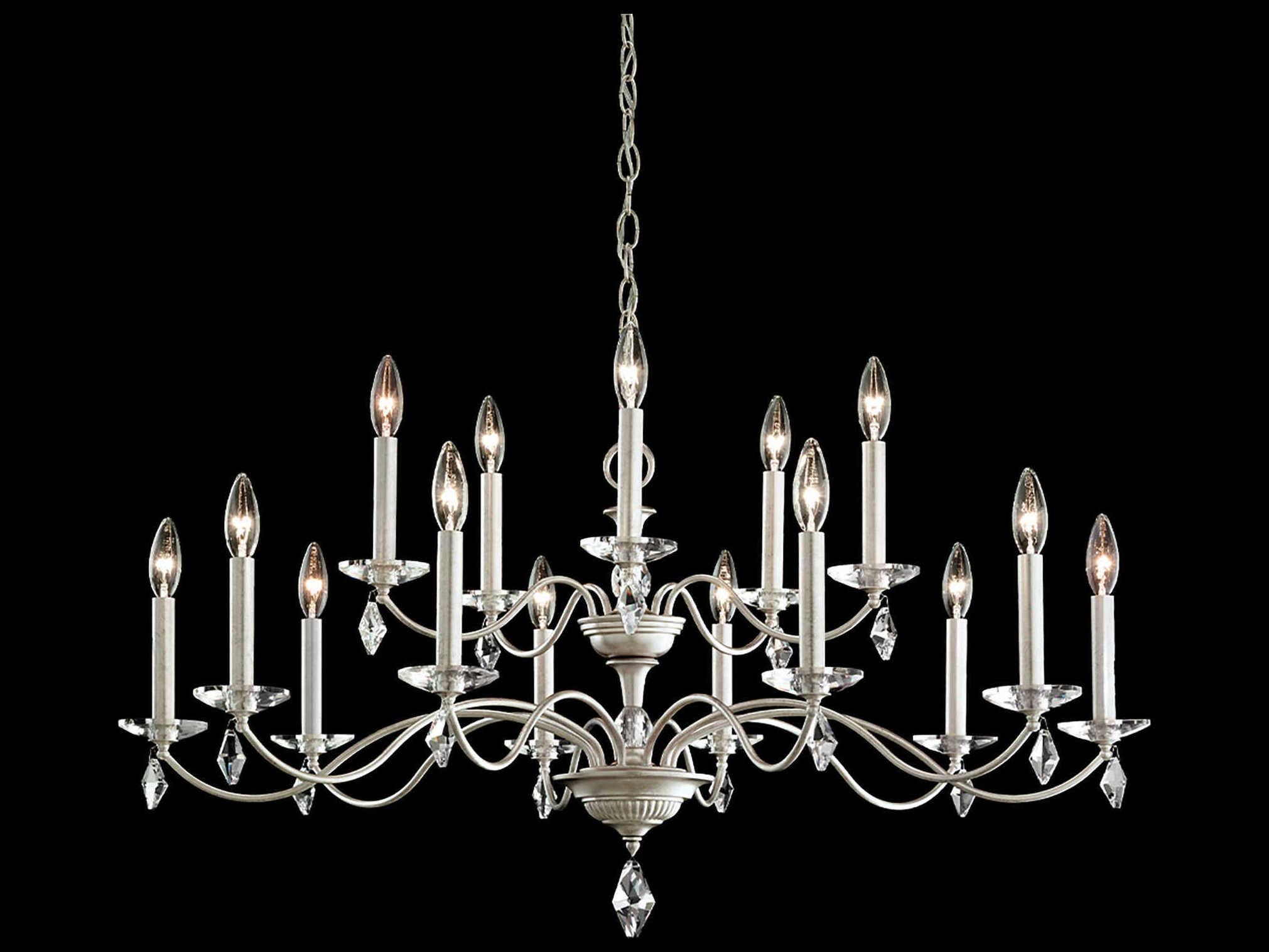 Schonbek Modique 15-Light Silver Crystal Candelabra Chandelier
