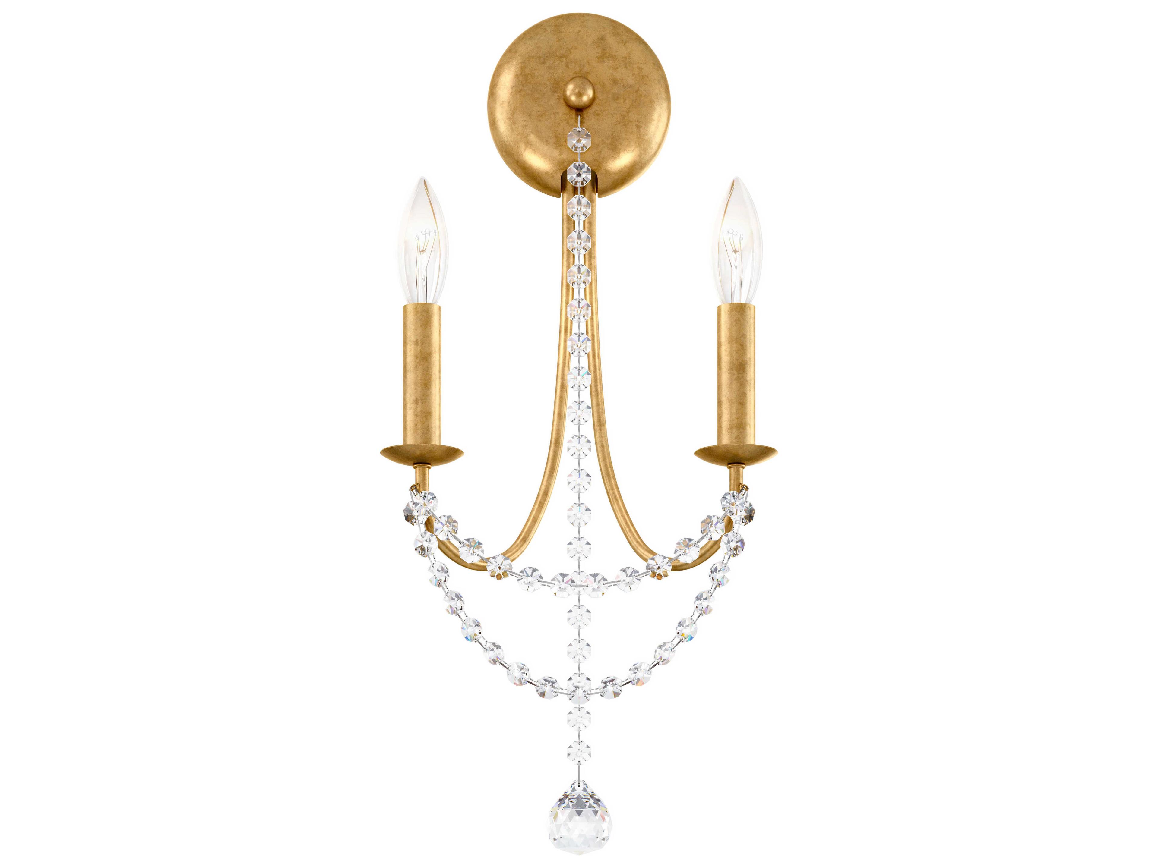Schonbek Verdana 2-Light Heirloom Gold Crystal Wall Sconce