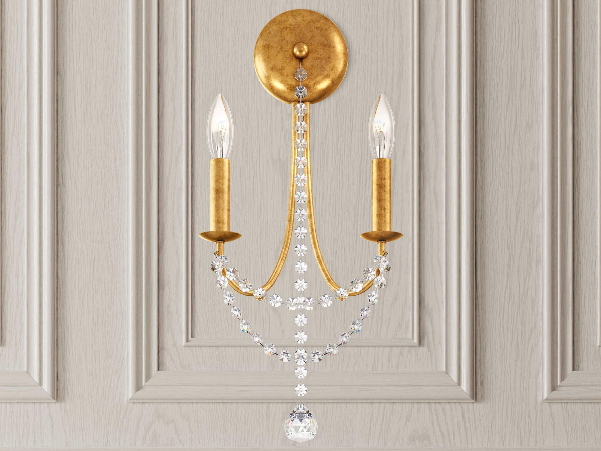 Schonbek Verdana 2-Light Heirloom Gold Crystal Wall Sconce
