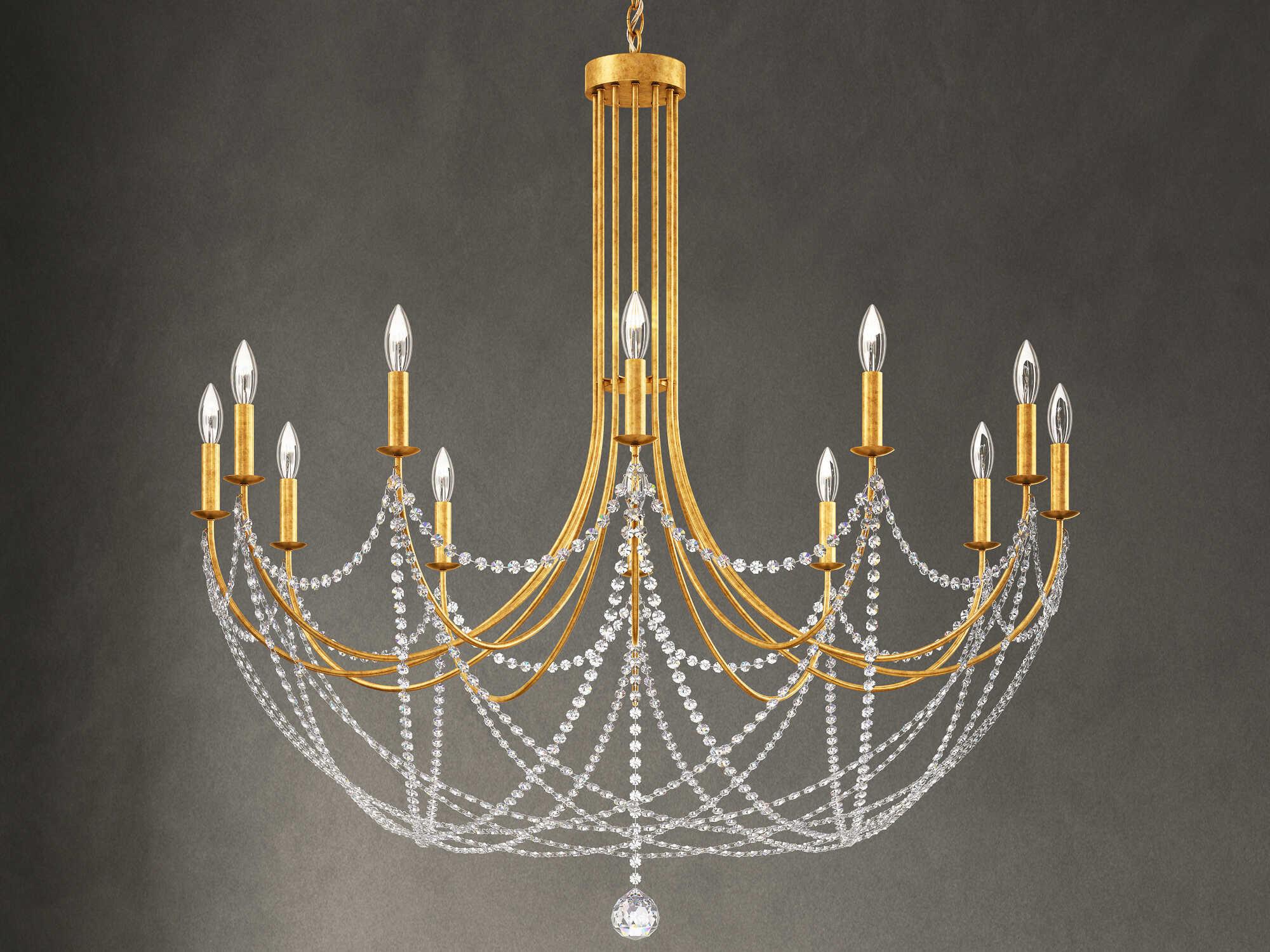 Schonbek Verdana 12-Light Heirloom Gold Crystal Candelabra Chandelier