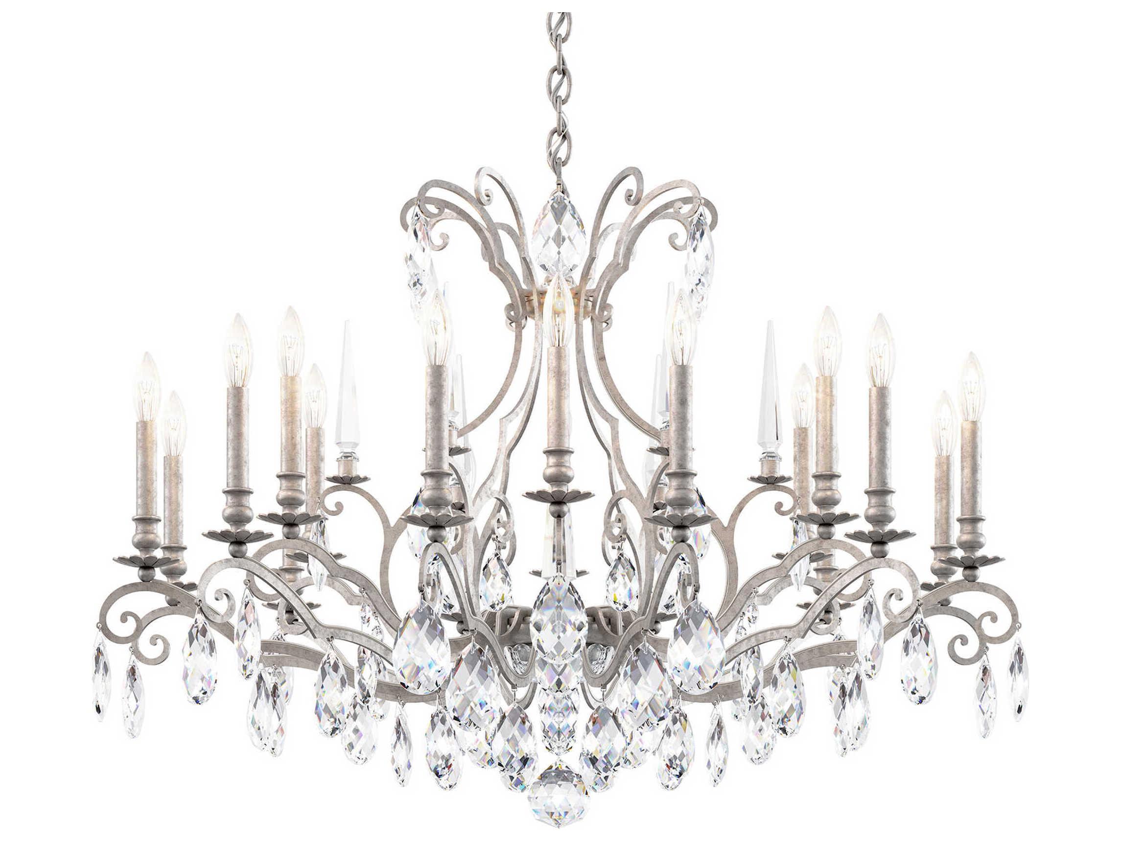 Schonbek Renaissance Nouveau 18-Light8-Light Antique Silver Crystal Candelabra Chandelier