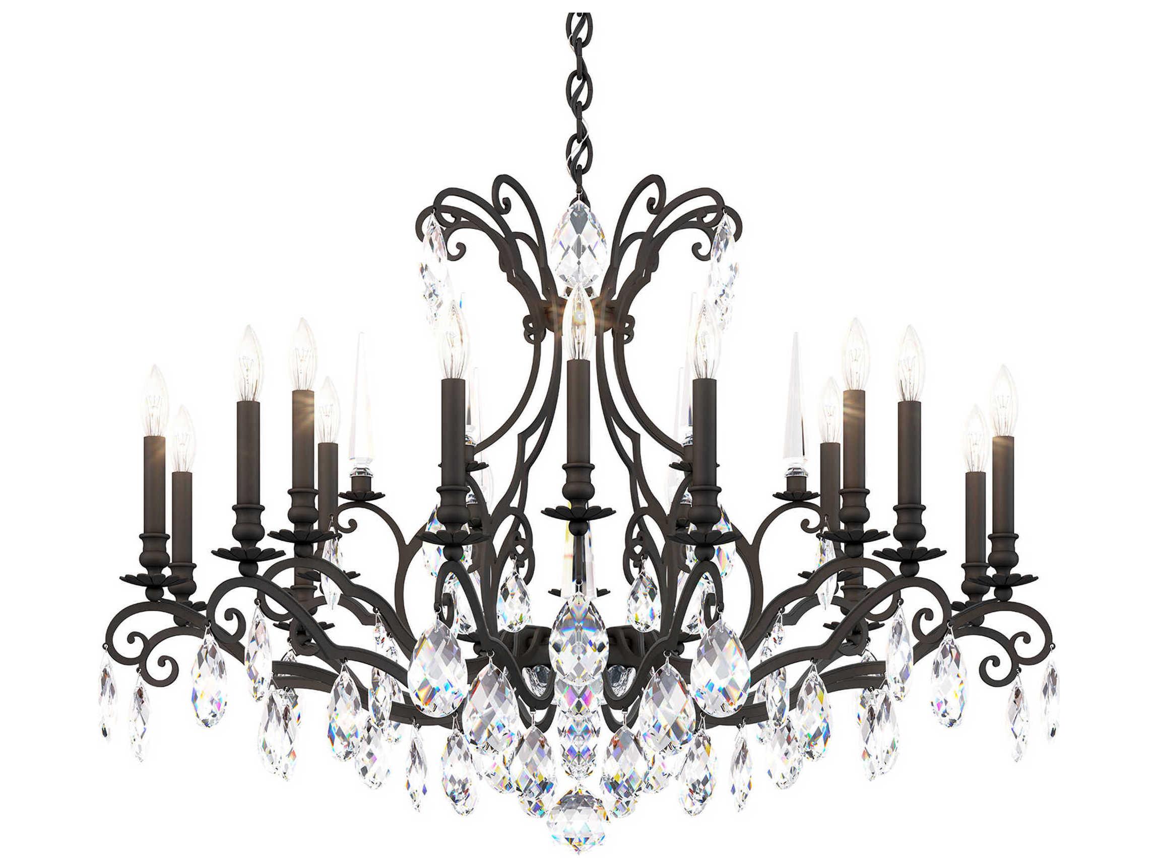 Schonbek Renaissance Nouveau 18-Light8-Light Black Crystal Candelabra Chandelier